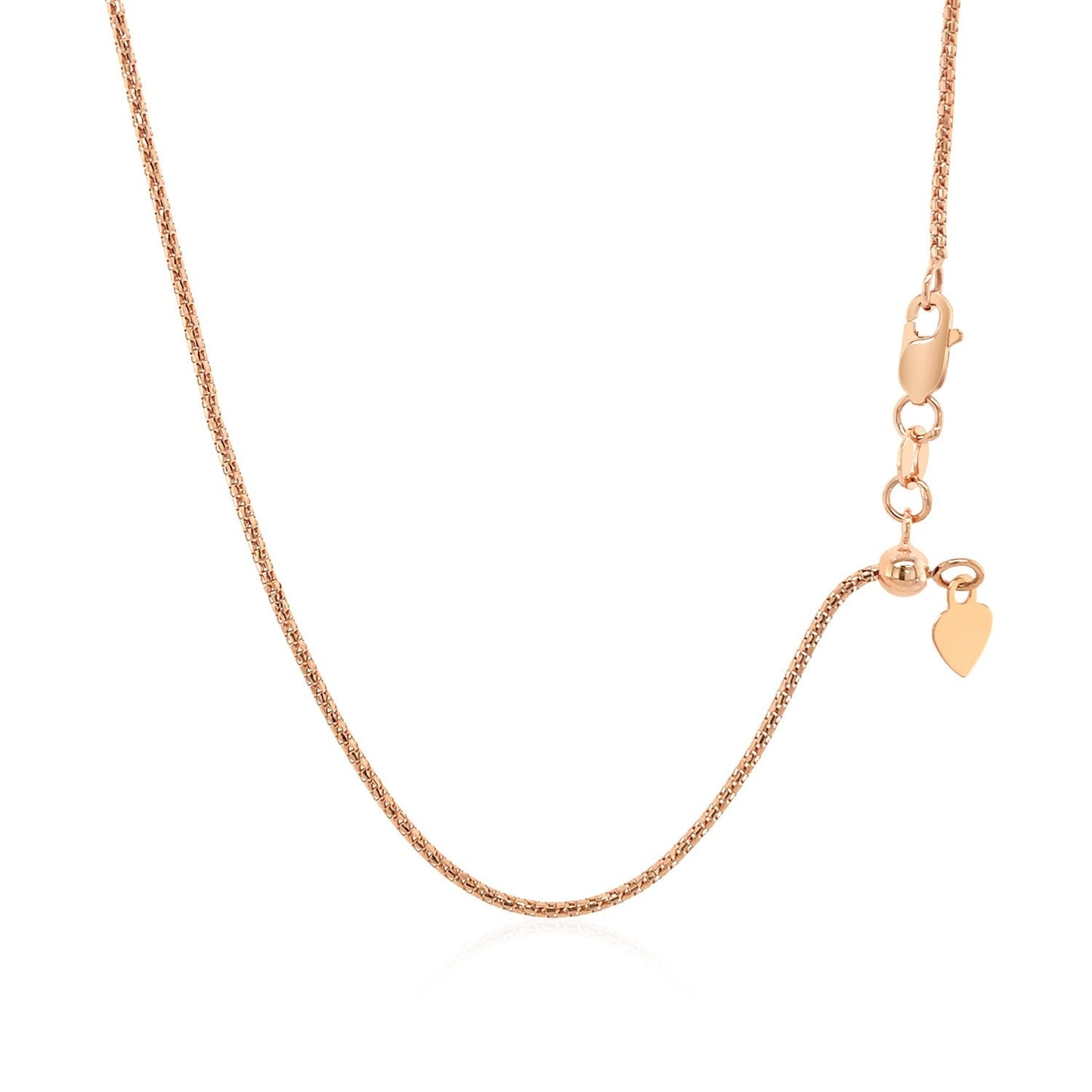 14k Rose Gold Adjustable Popcorn Chain (1.30 mm) - ThisandThatShoppe