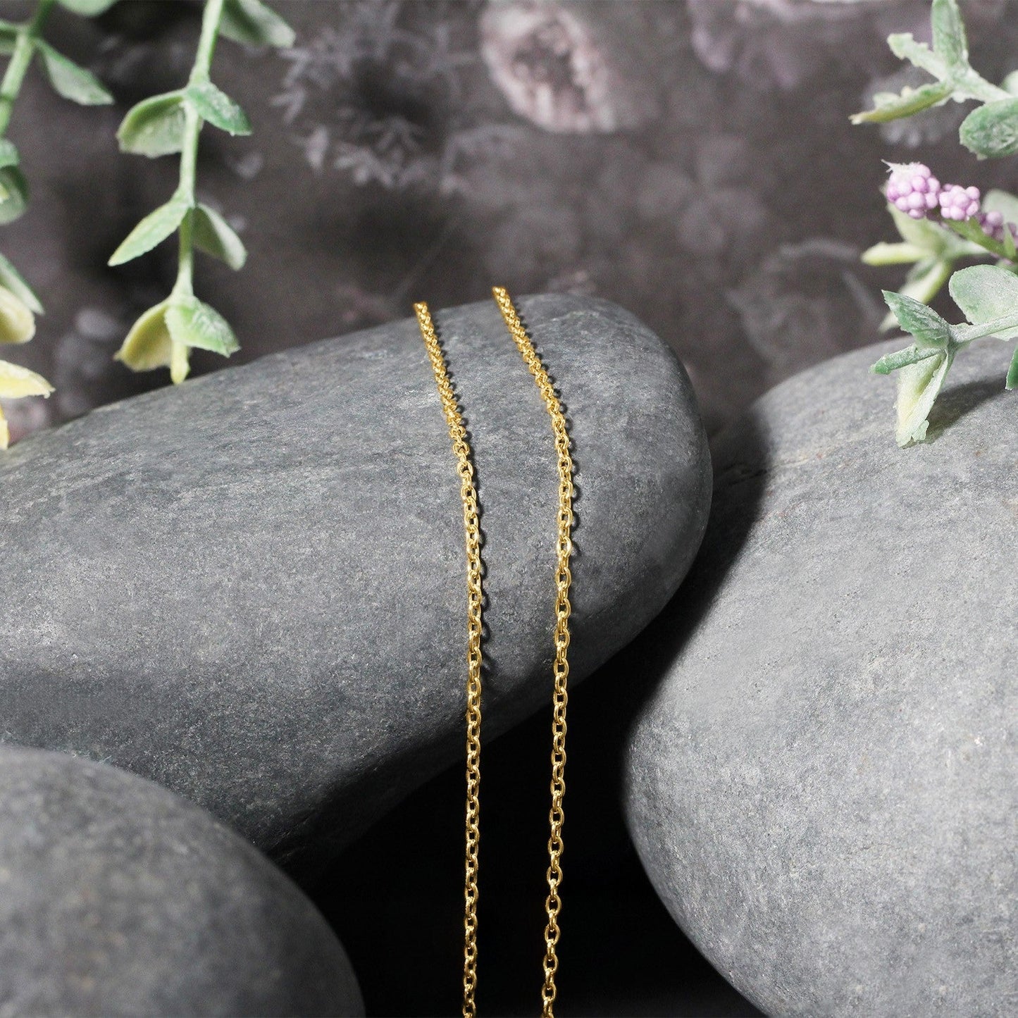 14k Yellow Gold Round Cable Link Chain (1.50 mm) - ThisandThatShoppe