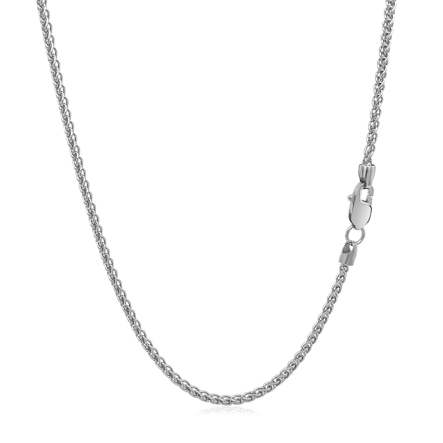 14k White Gold Round Wheat Chain (1.50 mm) - ThisandThatShoppe