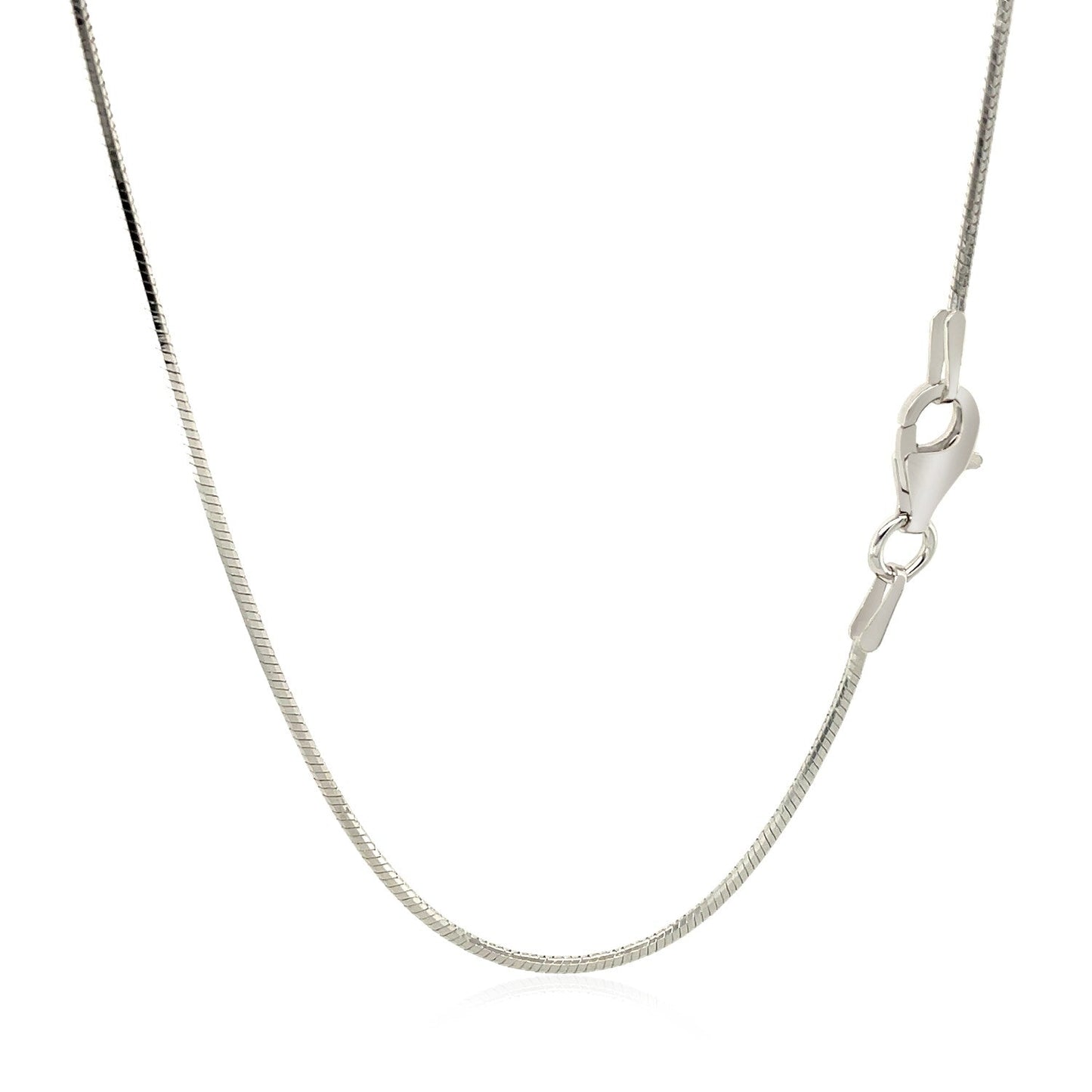 Rhodium Plated 1.2mm Sterling Silver Snake Style Chain - ThisandThatShoppe