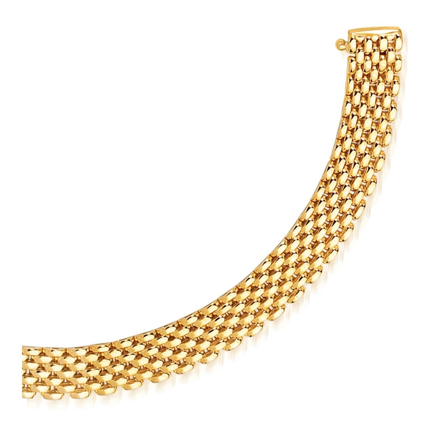 14k Yellow Gold Flexible Panther Line Bracelet (9.00 mm) - ThisandThatShoppe