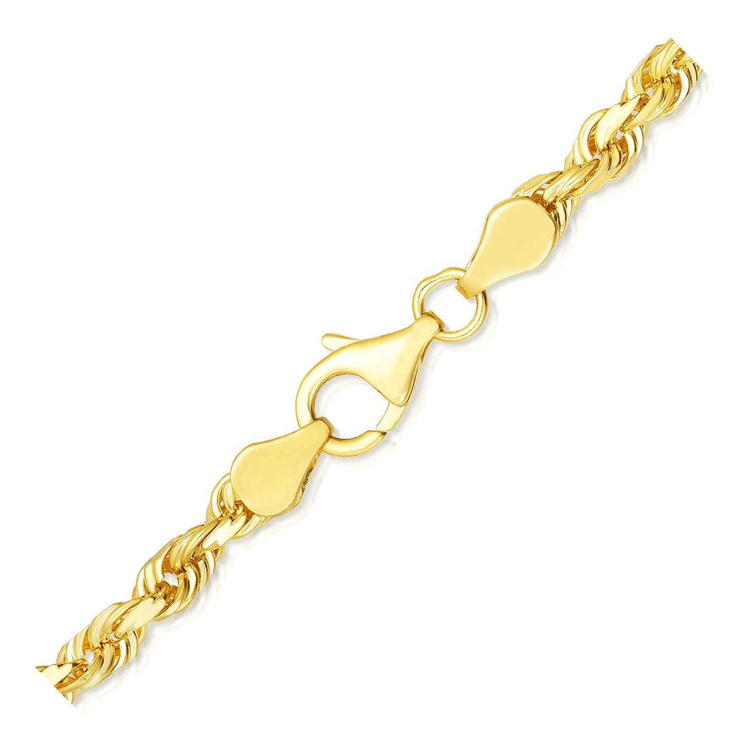 10k Yellow Gold Solid Diamond Cut Rope Chain (5.00 mm) - ThisandThatShoppe