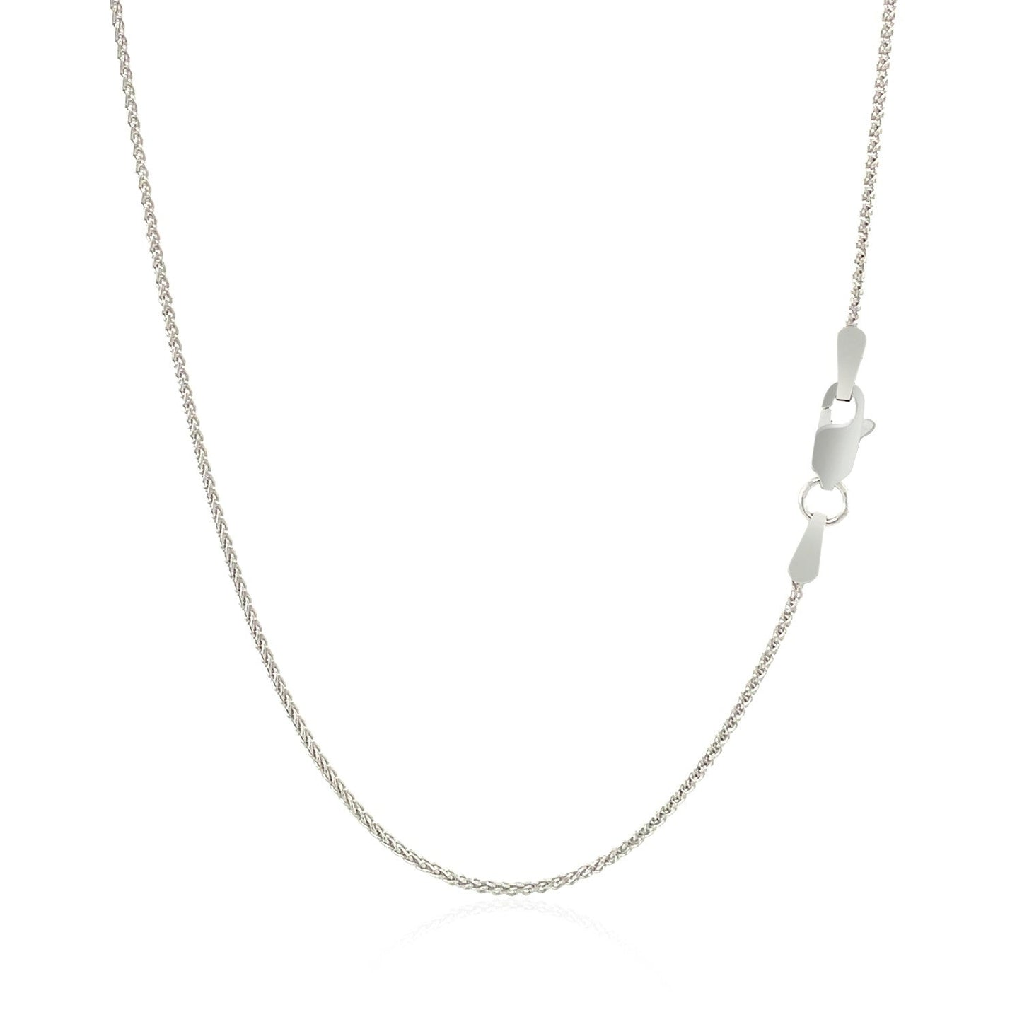 14k White Gold Round Wheat Chain (1.00 mm) - ThisandThatShoppe