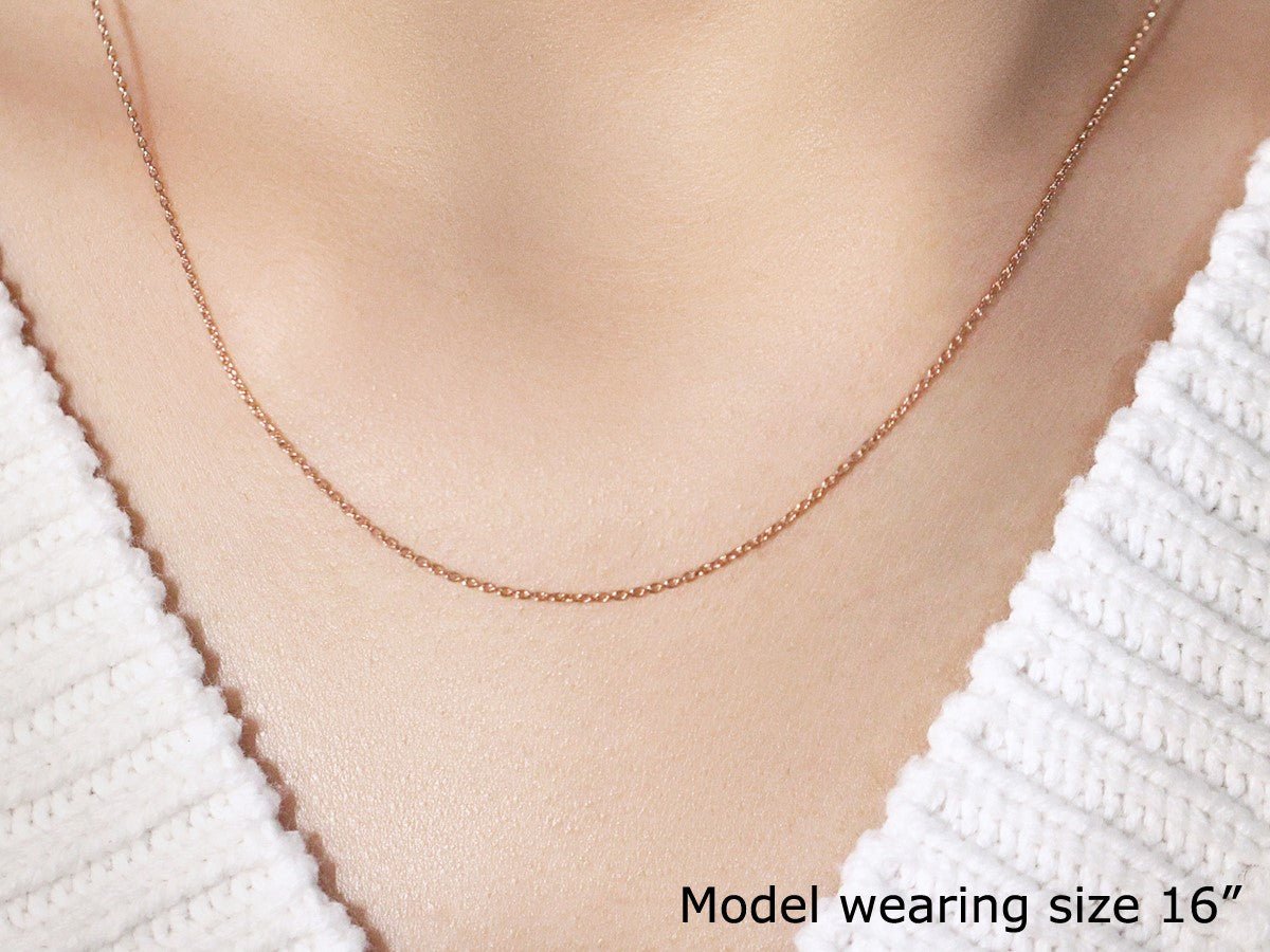 14k Rose Gold Oval Cable Link Chain (0.97 mm) - ThisandThatShoppe