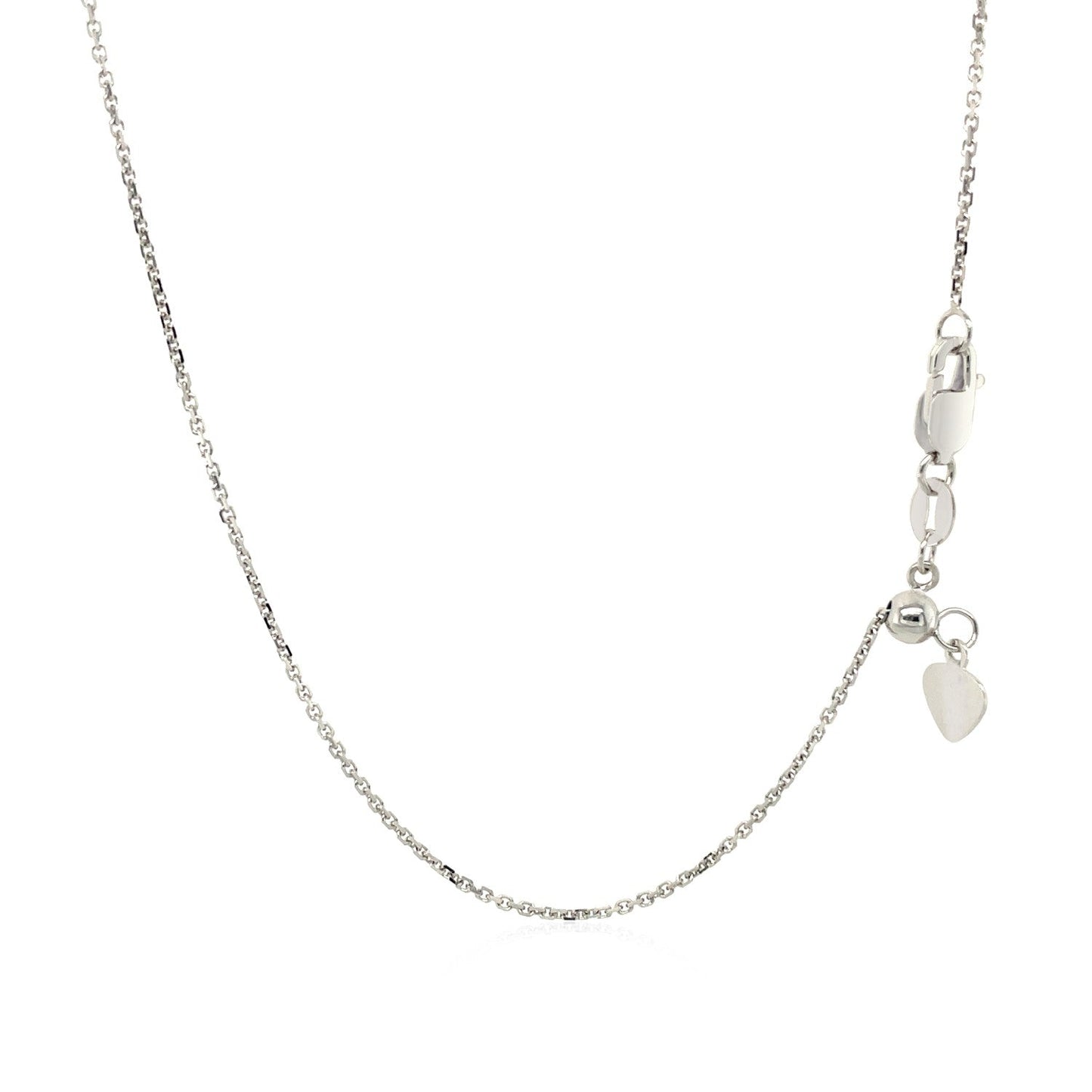 10k White Gold Adjustable Cable Chain (1.10 mm) - ThisandThatShoppe