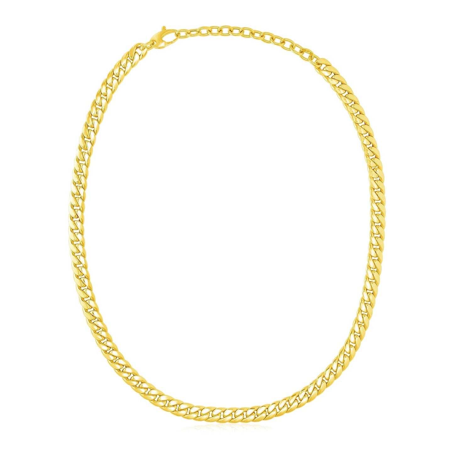 14k Yellow Gold Cuban Chain Choker Necklace - ThisandThatShoppe