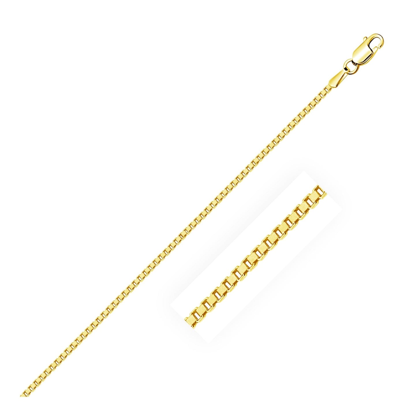 14k Yellow Gold Classic Box Chain (1.1 mm) - ThisandThatShoppe