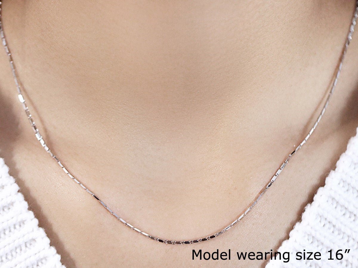 14k White Gold Lumina Pendant Chain (1.00 mm) - ThisandThatShoppe