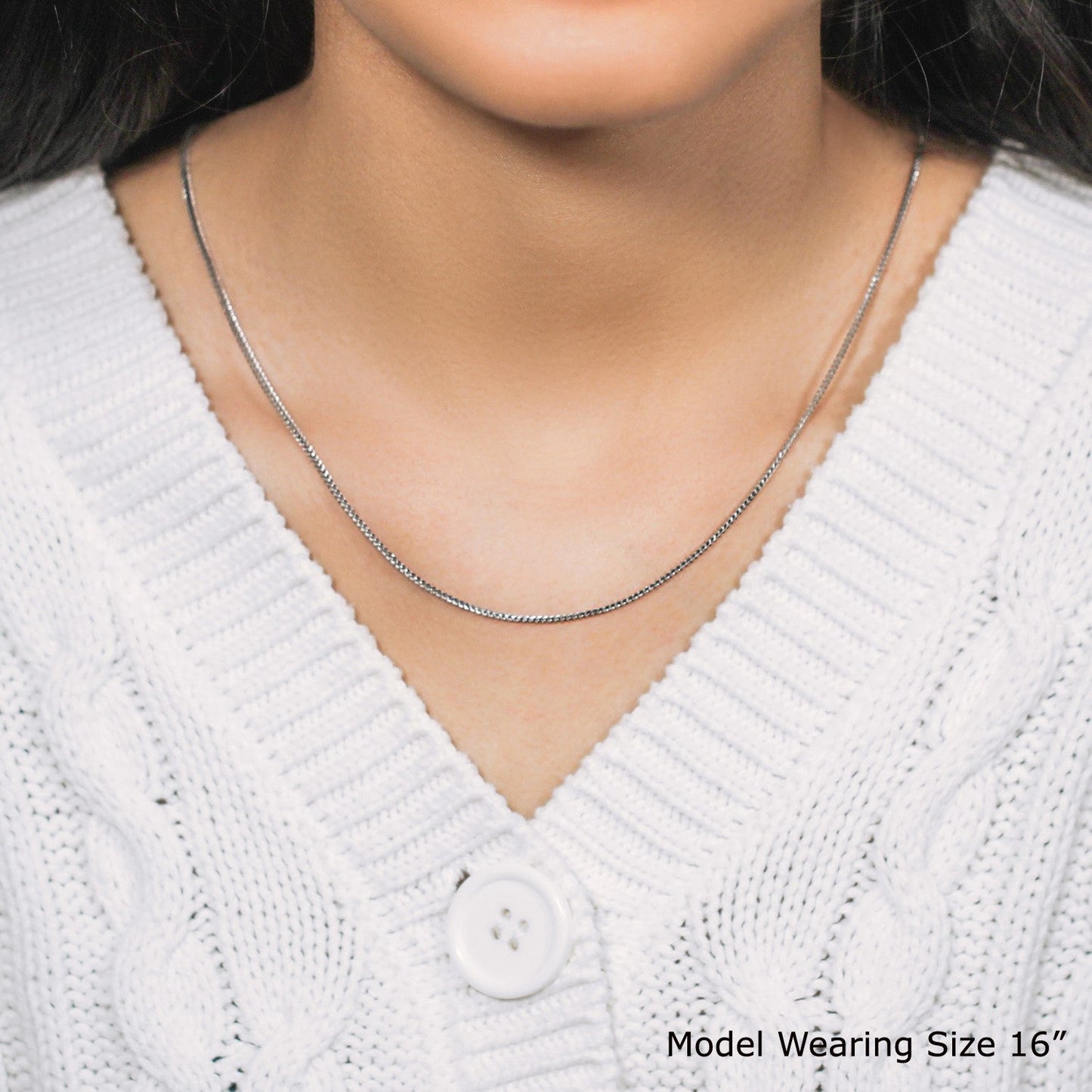 14k White Gold Franco Chain (1.20 mm) - ThisandThatShoppe