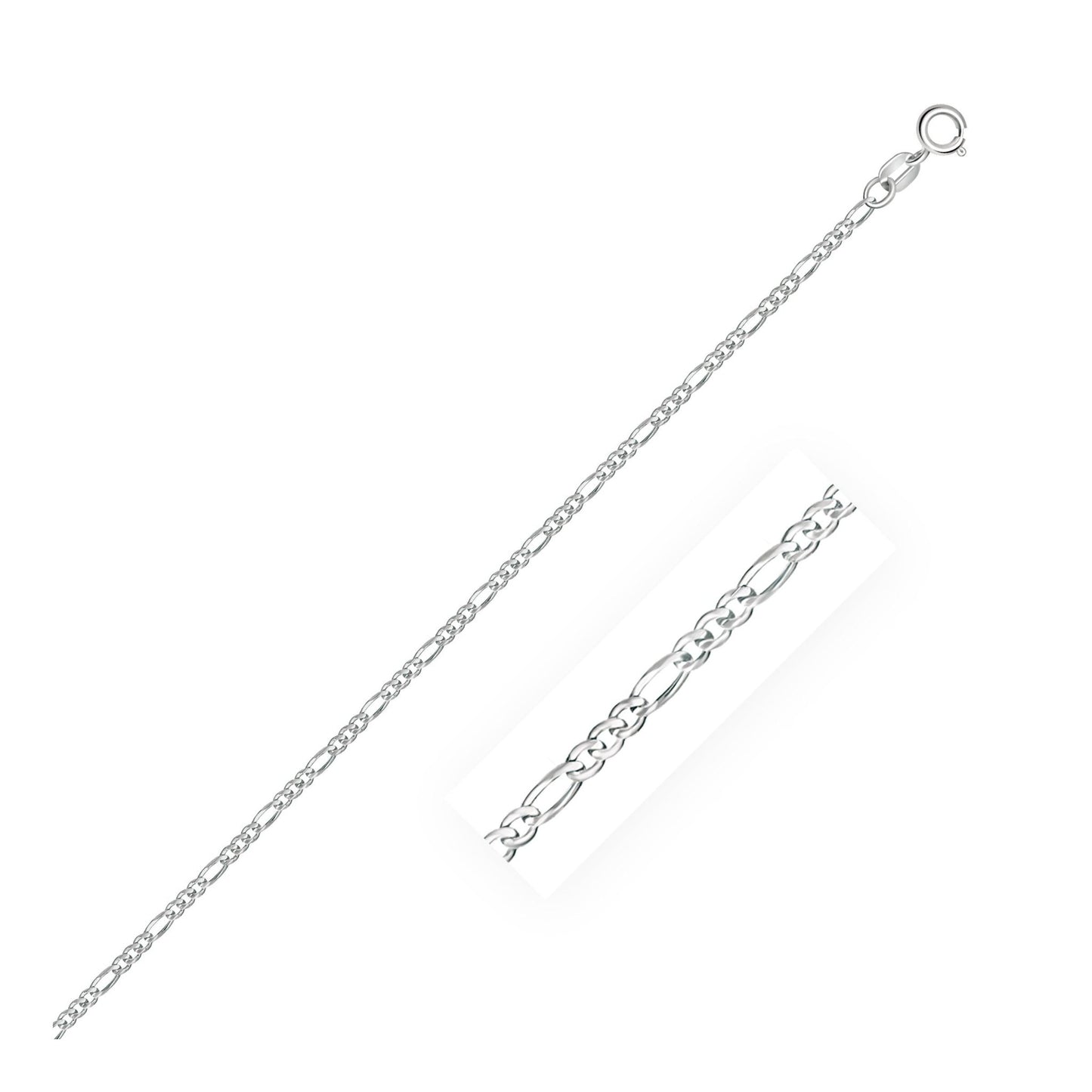 14k White Gold Solid Figaro Chain (1.90 mm) - ThisandThatShoppe