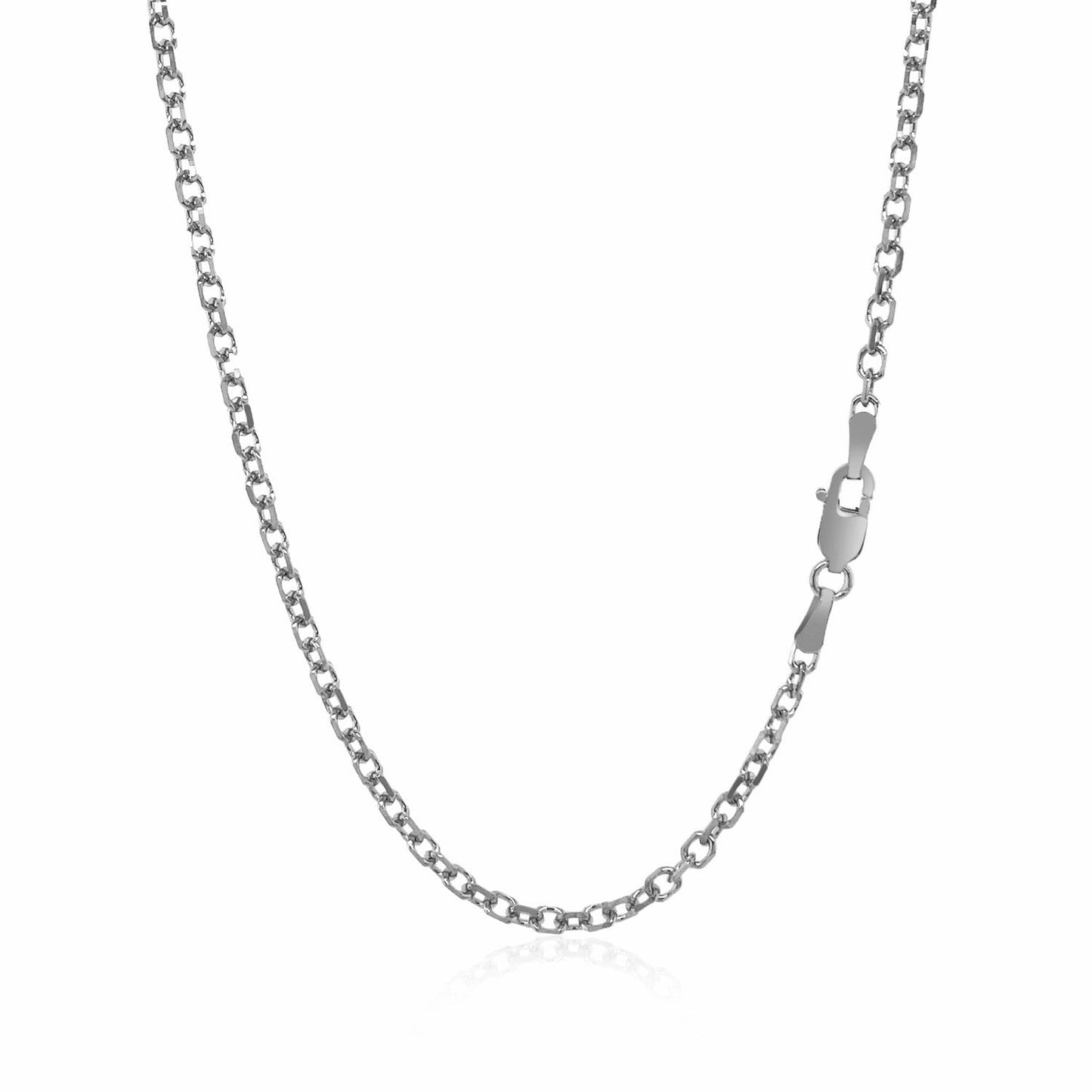 Sterling Silver Rhodium Plated Cable Chain (2.75 mm) - ThisandThatShoppe
