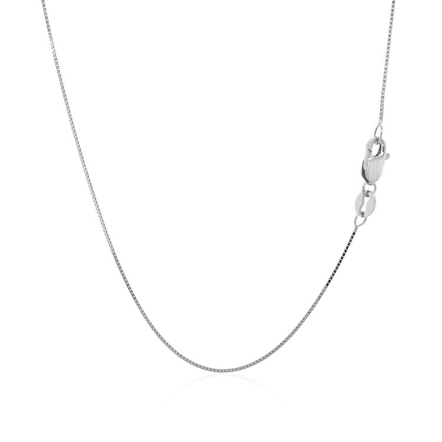 14k White Gold Classic Box Chain (0.60 mm) - ThisandThatShoppe