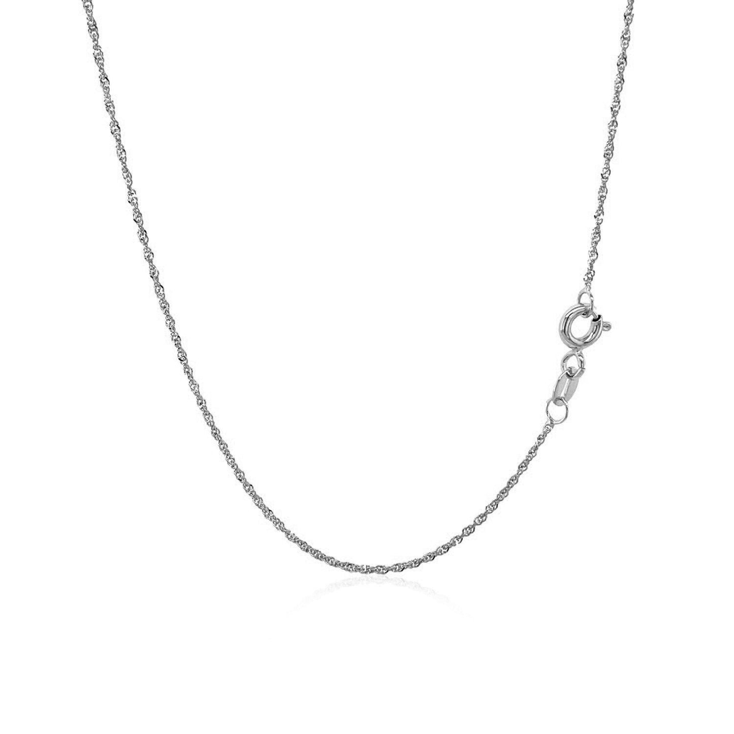 14k White Gold Singapore Chain 1.0mm - ThisandThatShoppe