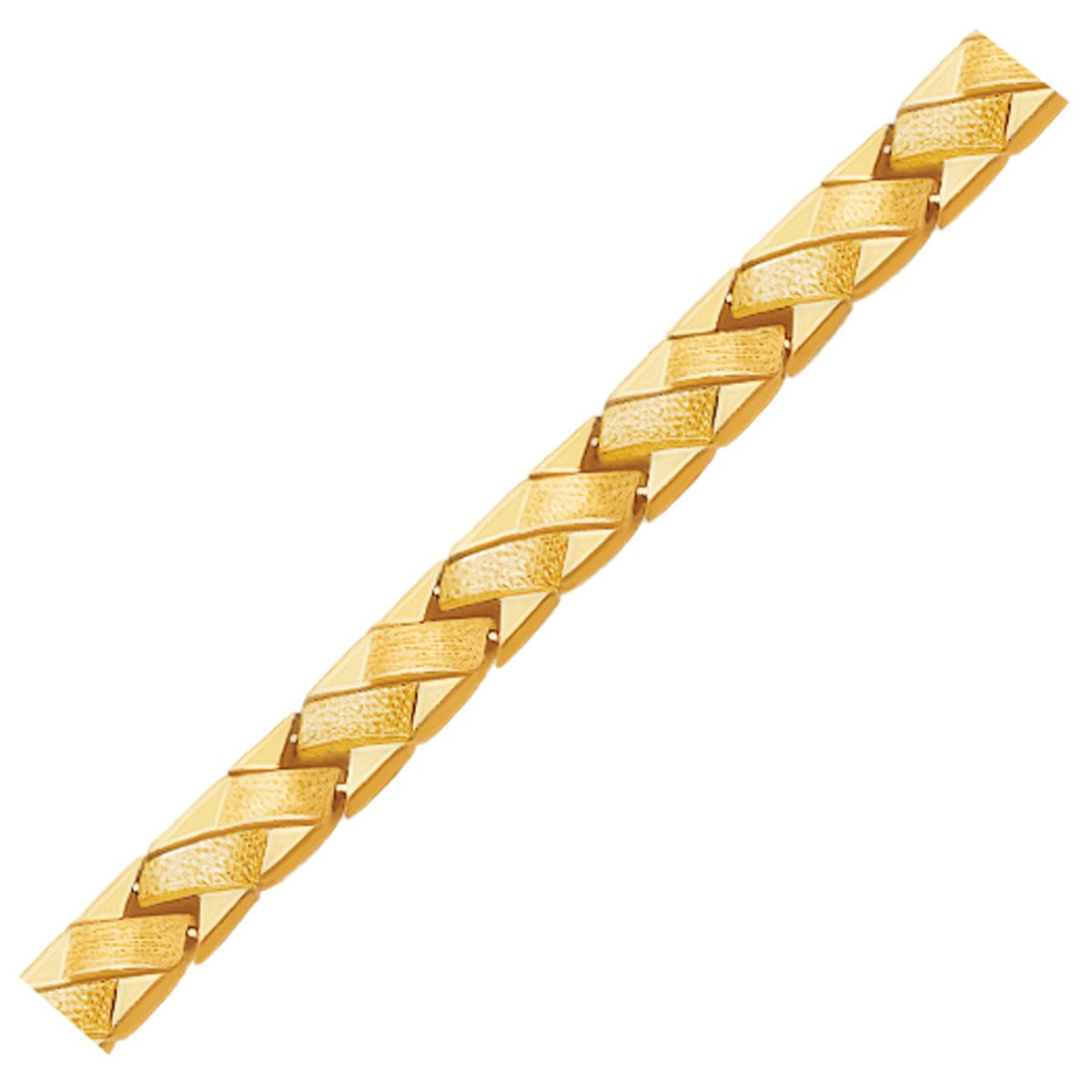 14k Yellow Gold Fancy Basket Weave Line Bracelet (4.85 mm) - ThisandThatShoppe