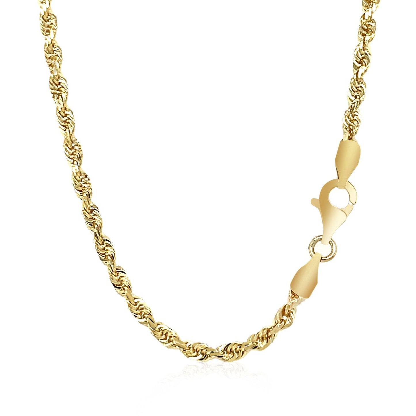 14k Yellow Gold Solid Diamond Cut Rope Chain (2.75 mm) - ThisandThatShoppe