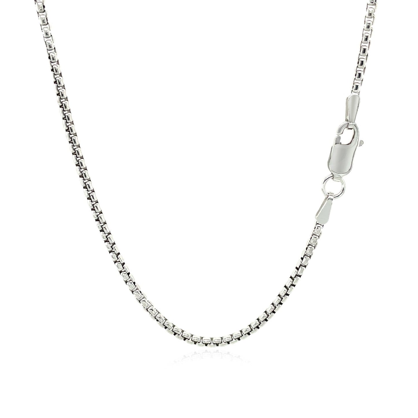 14k White Gold Round Box Chain (1.80 mm) - ThisandThatShoppe