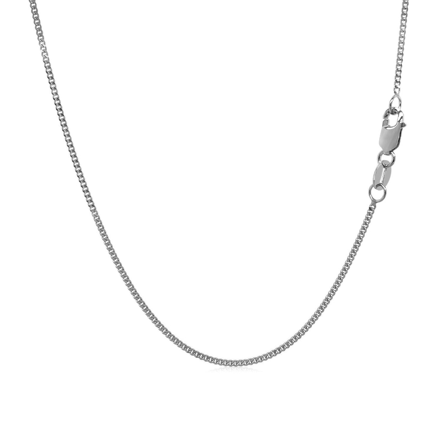 10k White Gold Gourmette Chain 1.0mm (1.00 mm) - ThisandThatShoppe