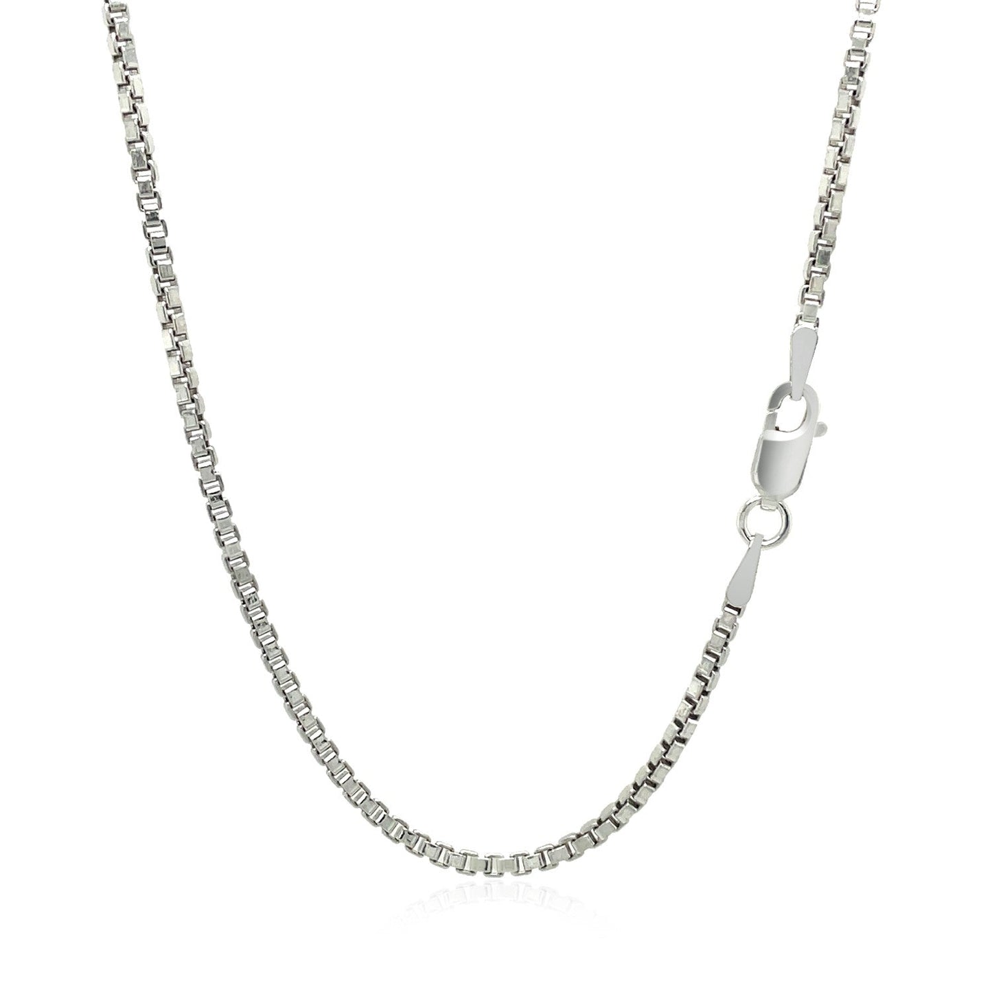Sterling Silver Rhodium Plated Box Chain 1.8mm - ThisandThatShoppe