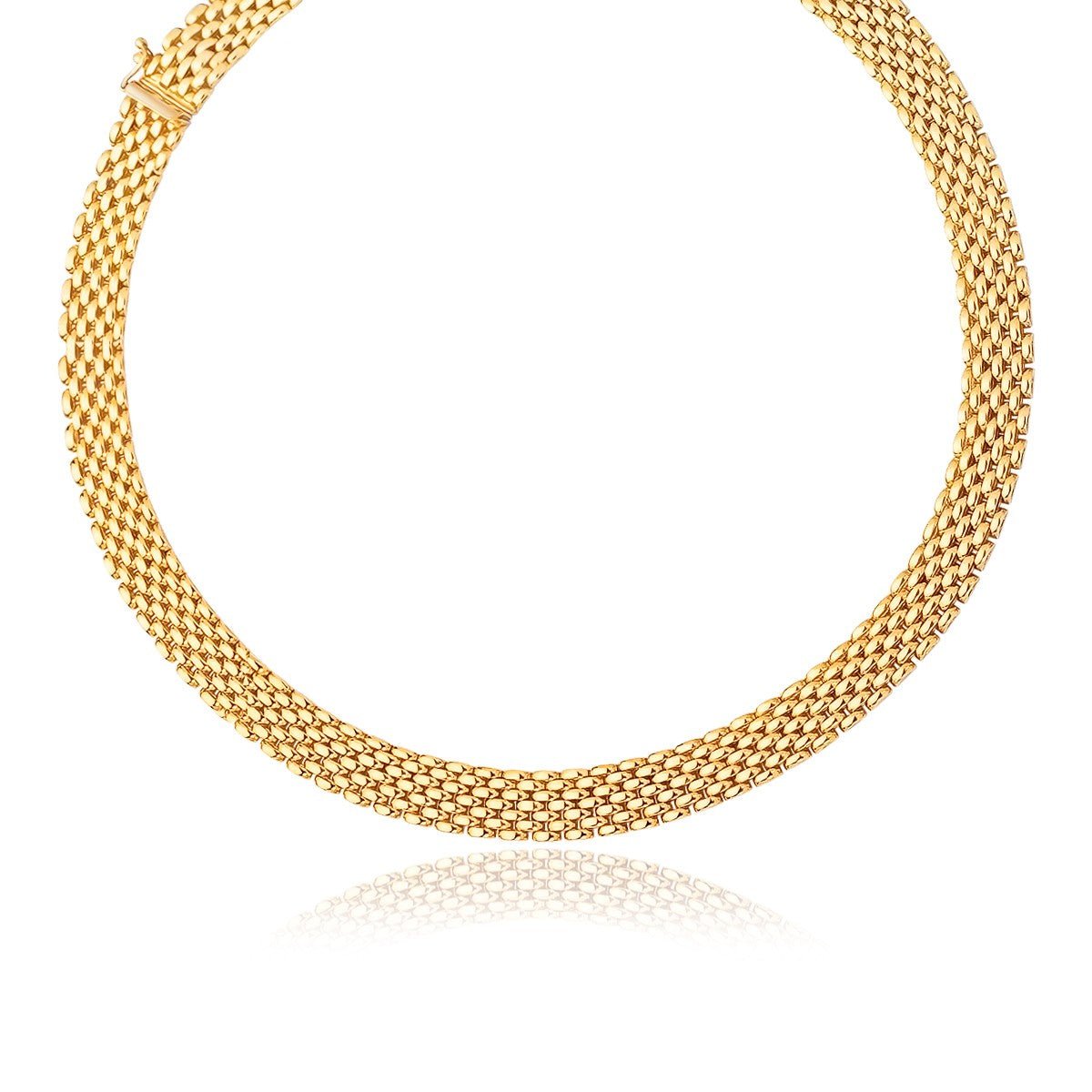 14k Yellow Gold Flexible Panther 9.0mm Line Necklace - ThisandThatShoppe
