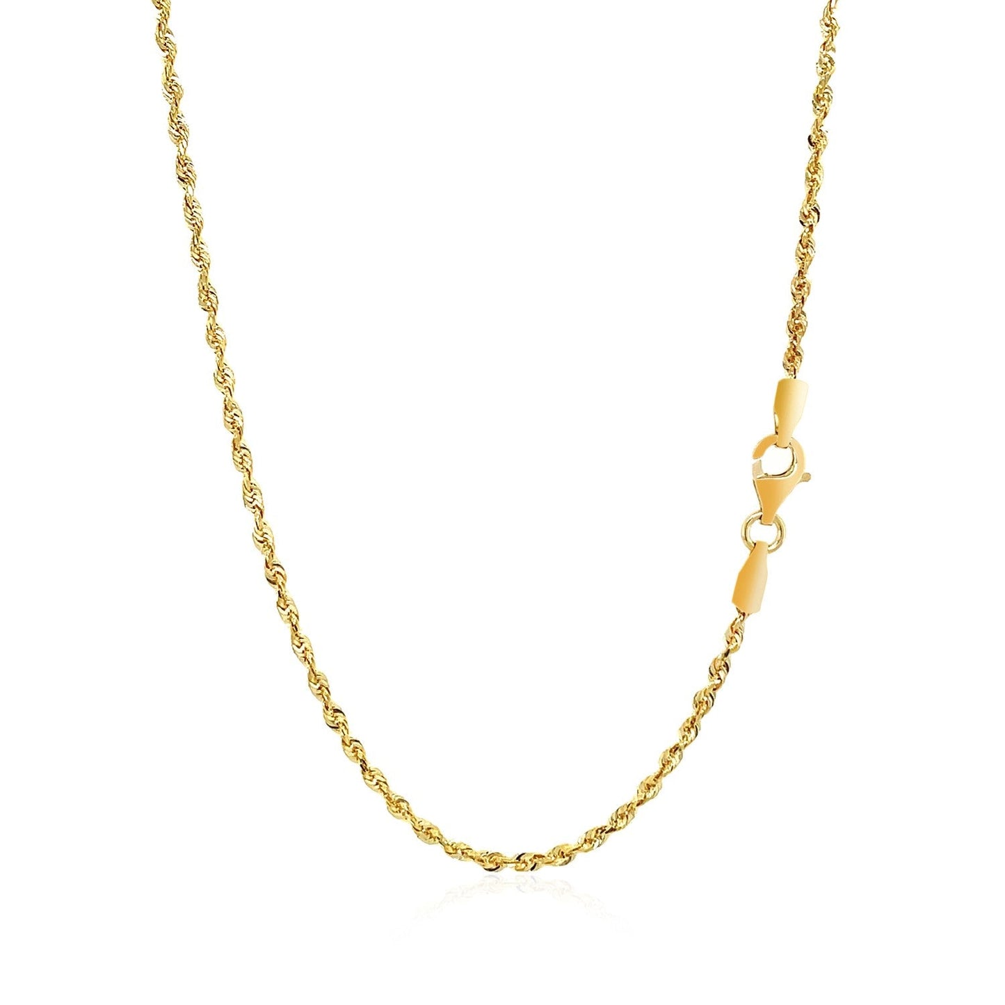 14k Yellow Gold Solid Diamond Cut Rope Chain (1.80 mm) - ThisandThatShoppe