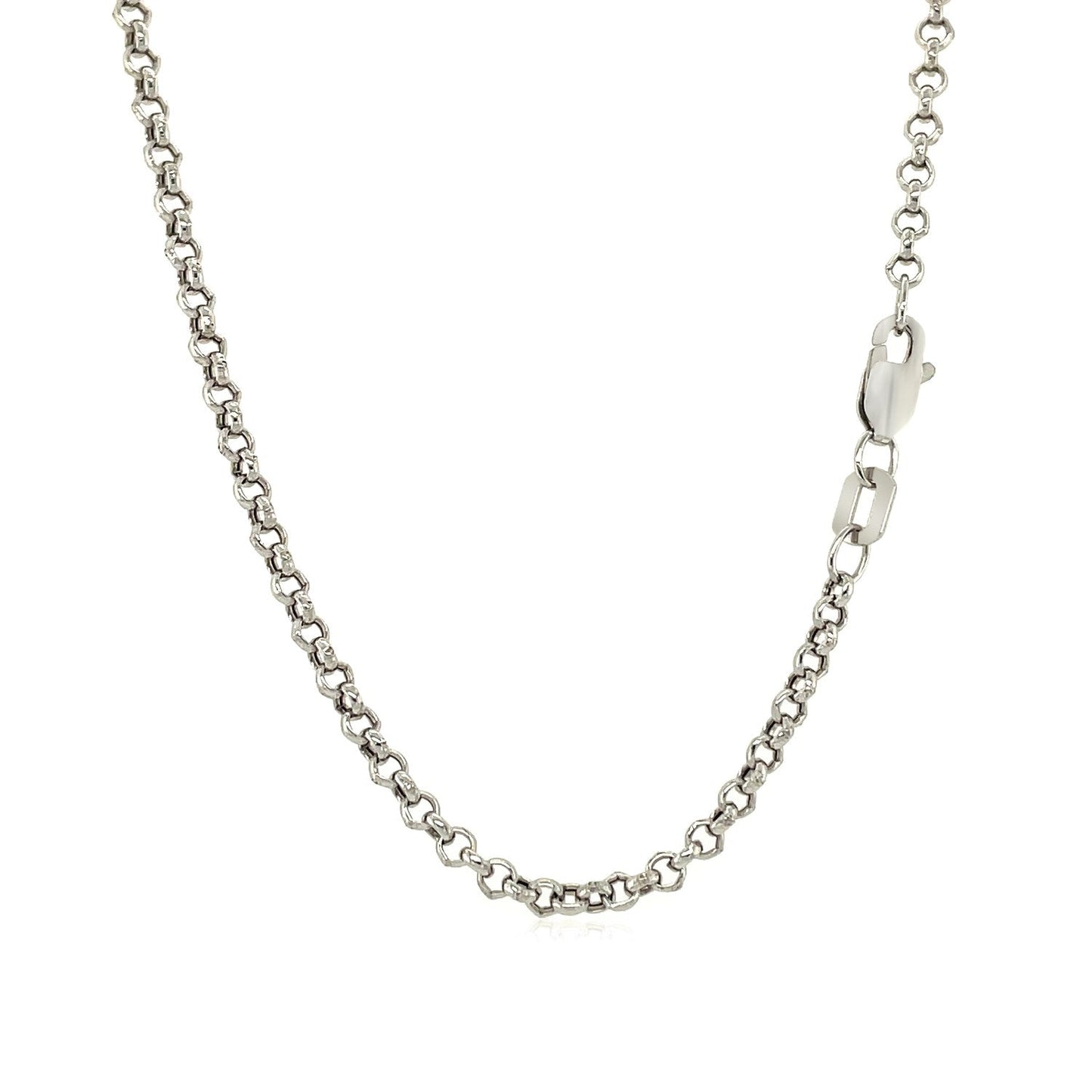 10k White Gold Rolo Chain (2.40 mm) - ThisandThatShoppe