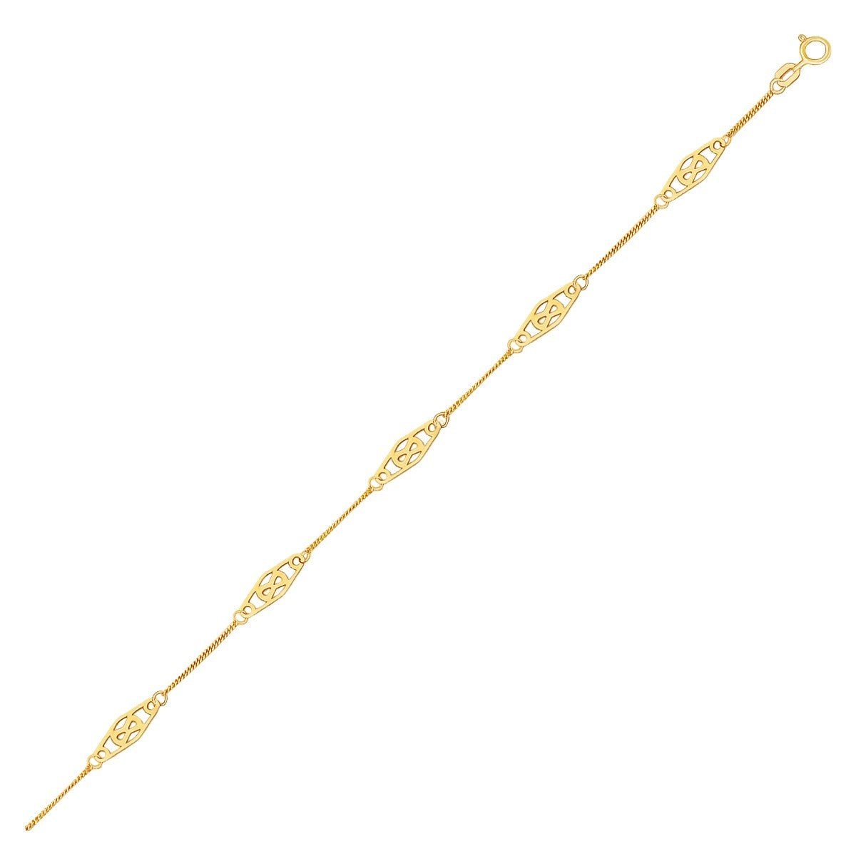 14k Yellow Gold Infinity Ankle Bracelet - ThisandThatShoppe