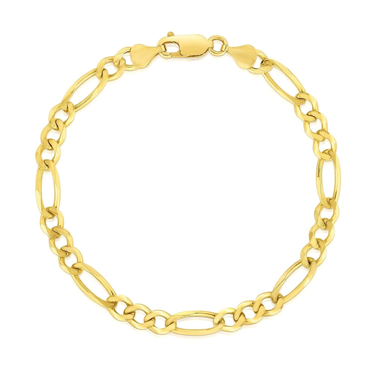 10k Gelbgold massives Figaro-Armband (4,50 mm)