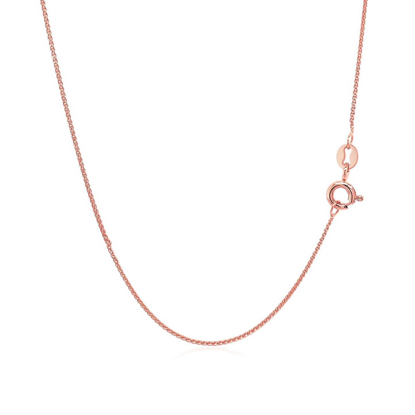 14k Rose Gold Diamond Cut Round Wheat Chain (0.60 mm) - ThisandThatShoppe