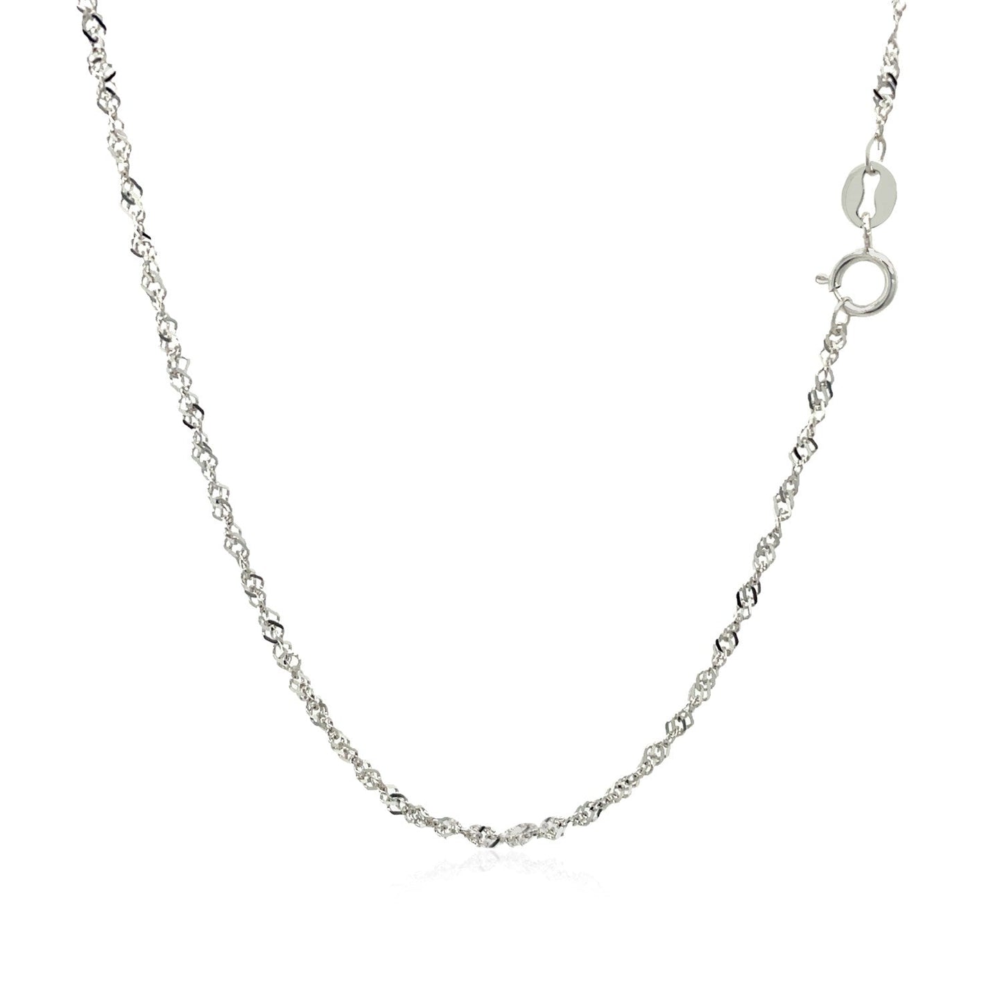 14k White Gold Singapore Chain (1.30 mm) - ThisandThatShoppe