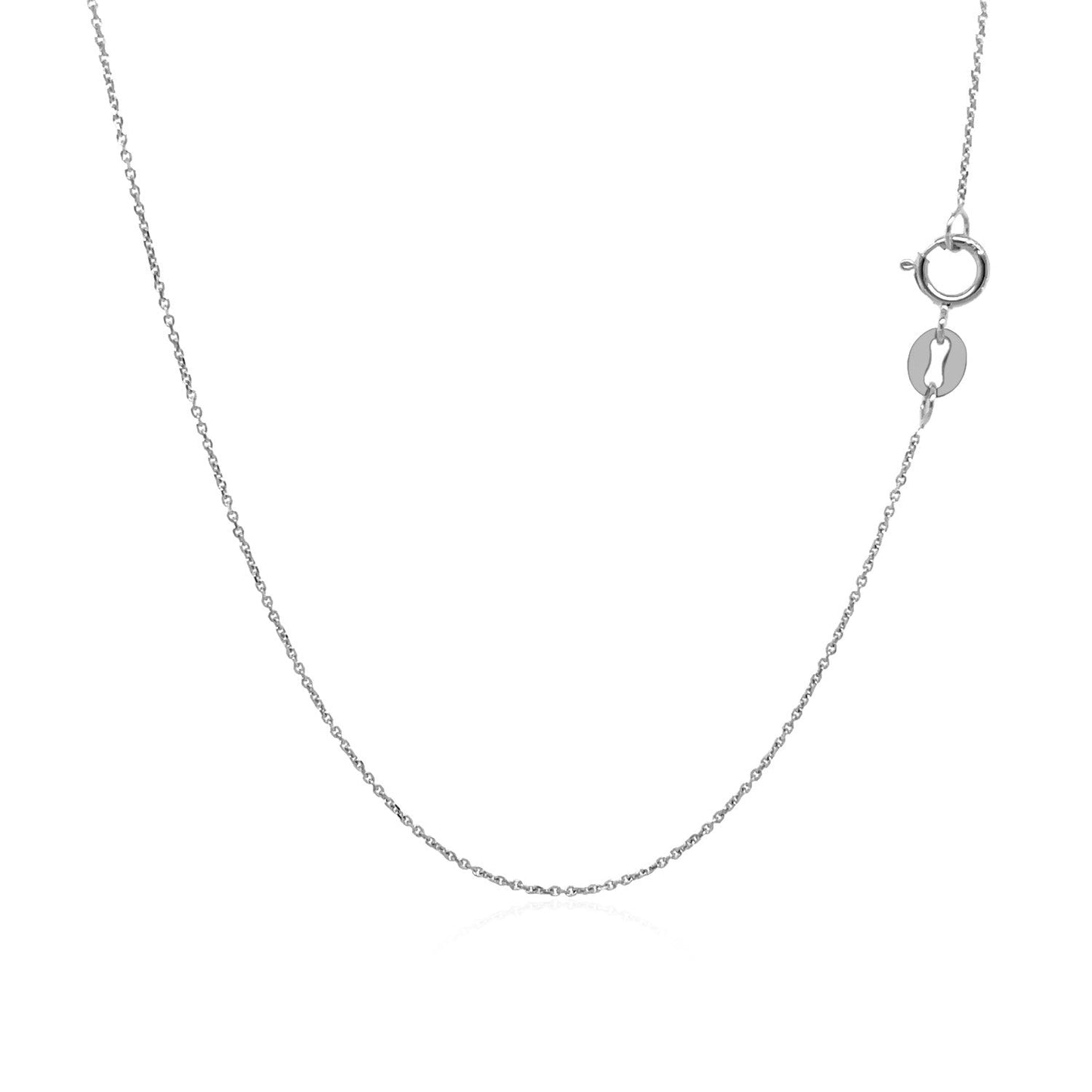 14k White Gold Cable Link Chain (0.50 mm) - ThisandThatShoppe