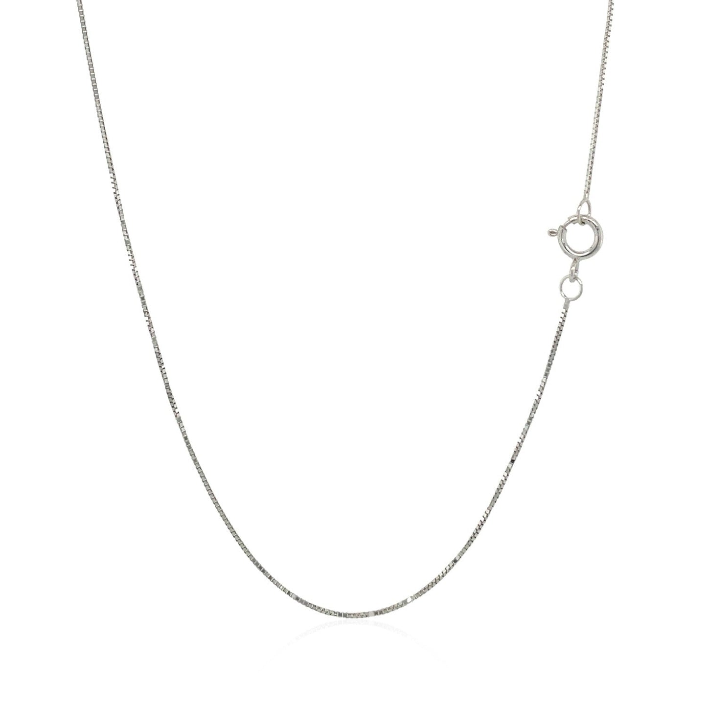 14k White Gold Classic Box Chain (0.45 mm) - ThisandThatShoppe