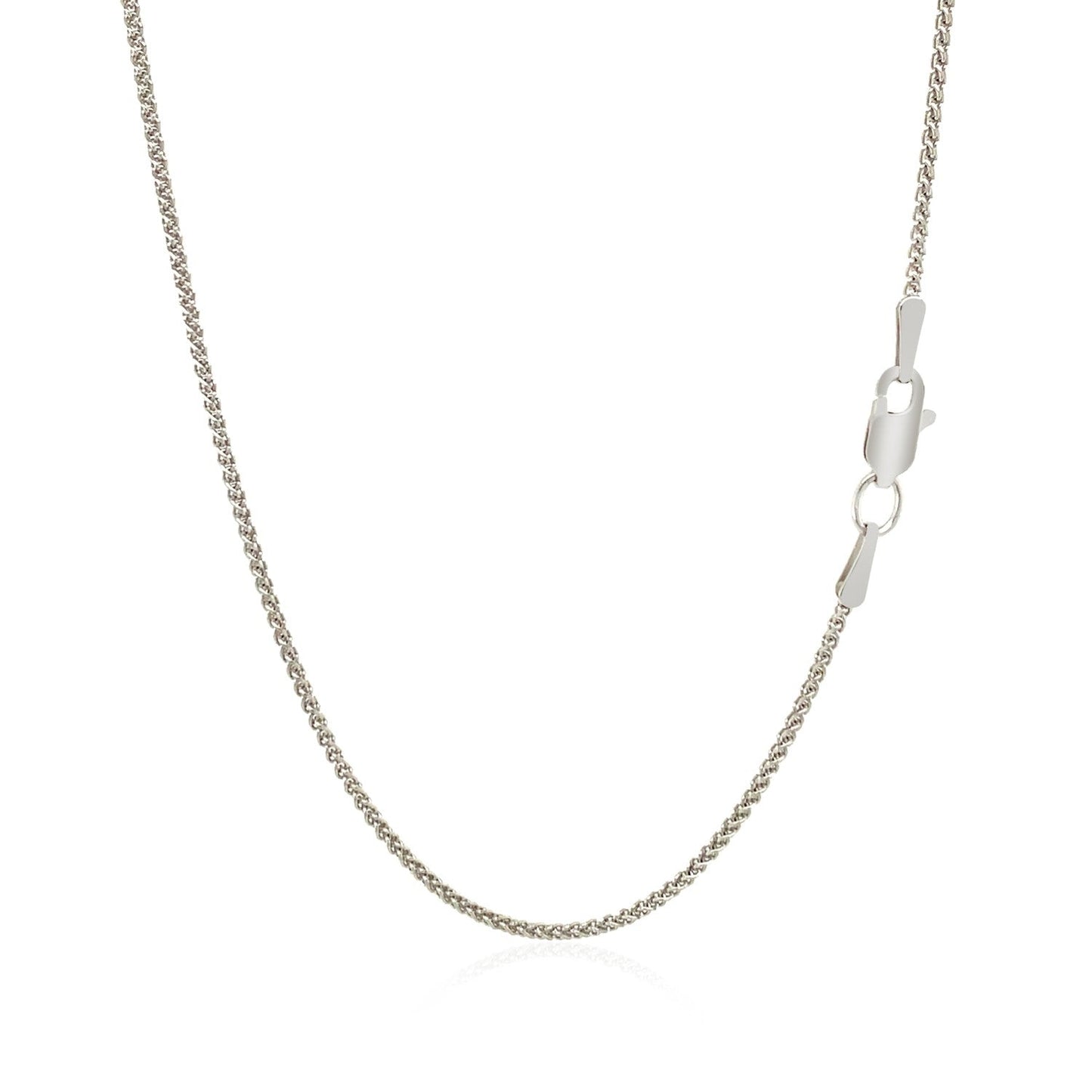 18k White Gold Round Wheat Chain (1.20 mm) - ThisandThatShoppe