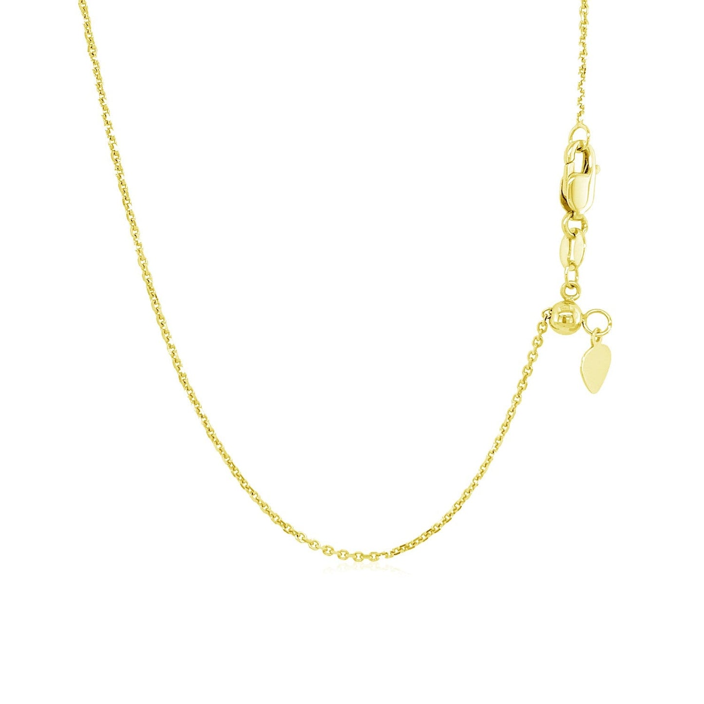 14k Yellow Gold Adjustable Cable Chain (1.10 mm) - ThisandThatShoppe