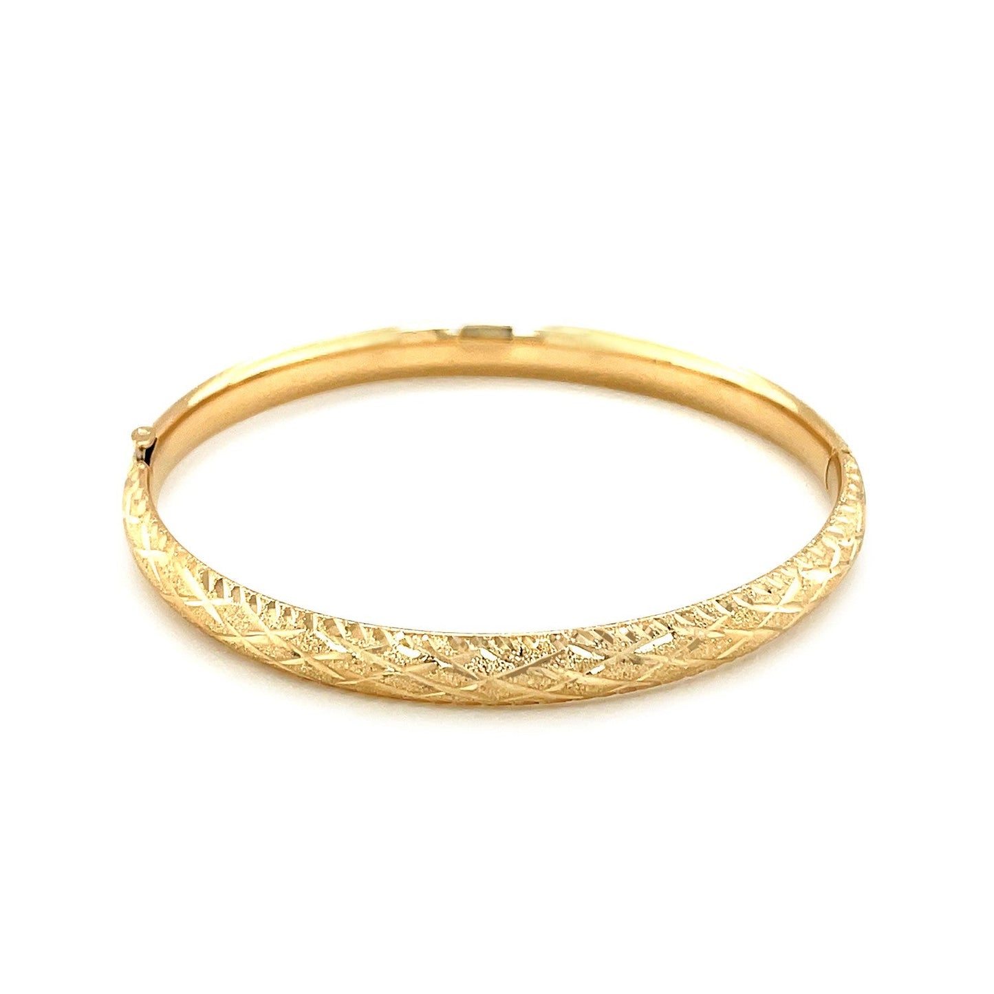 14 Karat Gelbgold Diamantschliff Design Kuppelmotiv Kinderarmreif (5,50 mm)