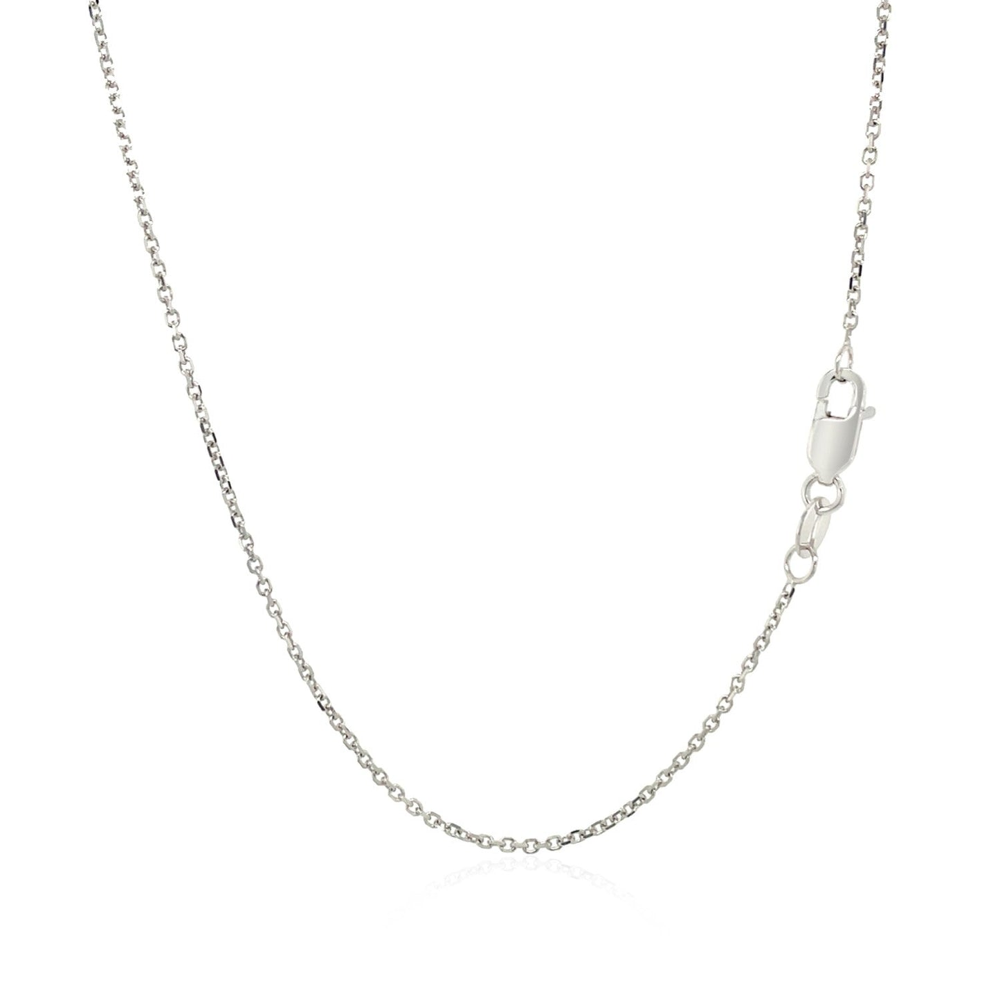 14k White Gold Diamond Cut Cable Link Chain (1.10 mm) - ThisandThatShoppe