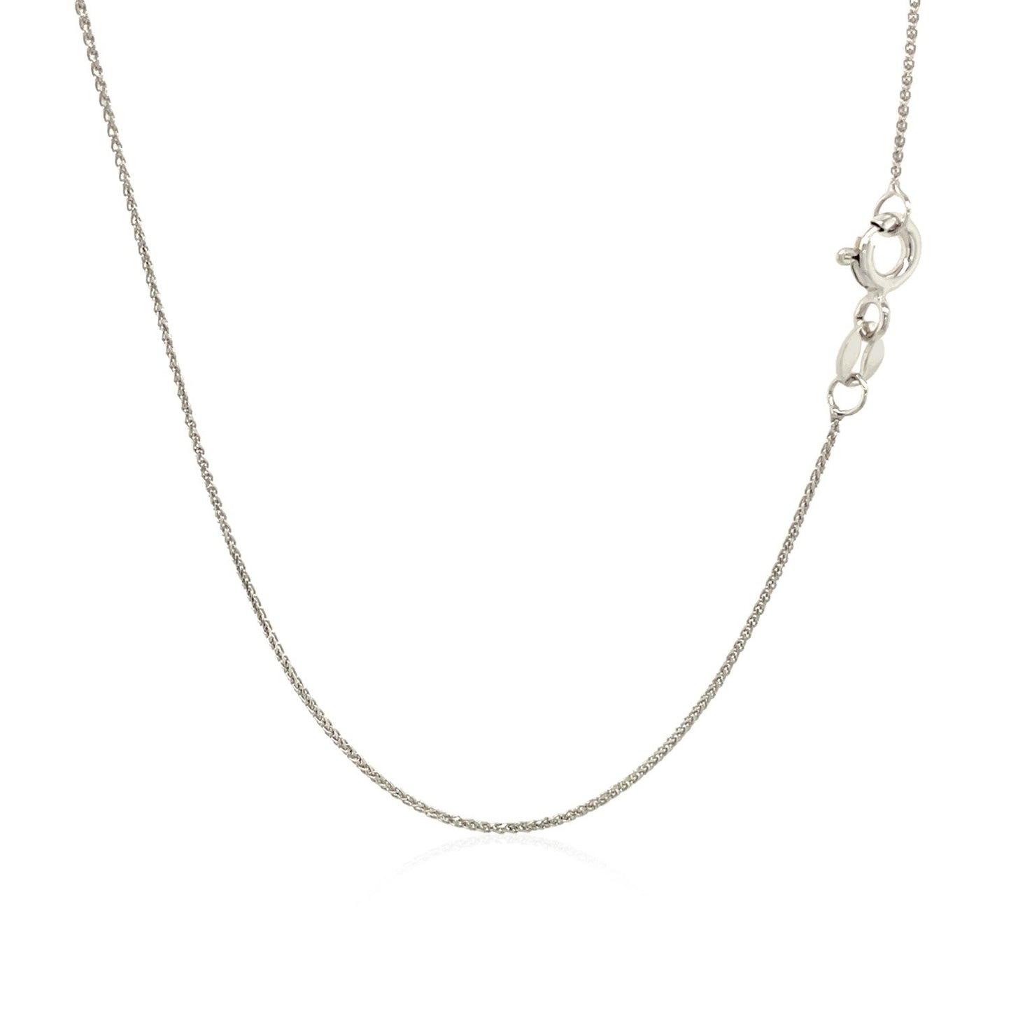 14k White Gold Diamond Cut Round Wheat Chain (0.60 mm) - ThisandThatShoppe