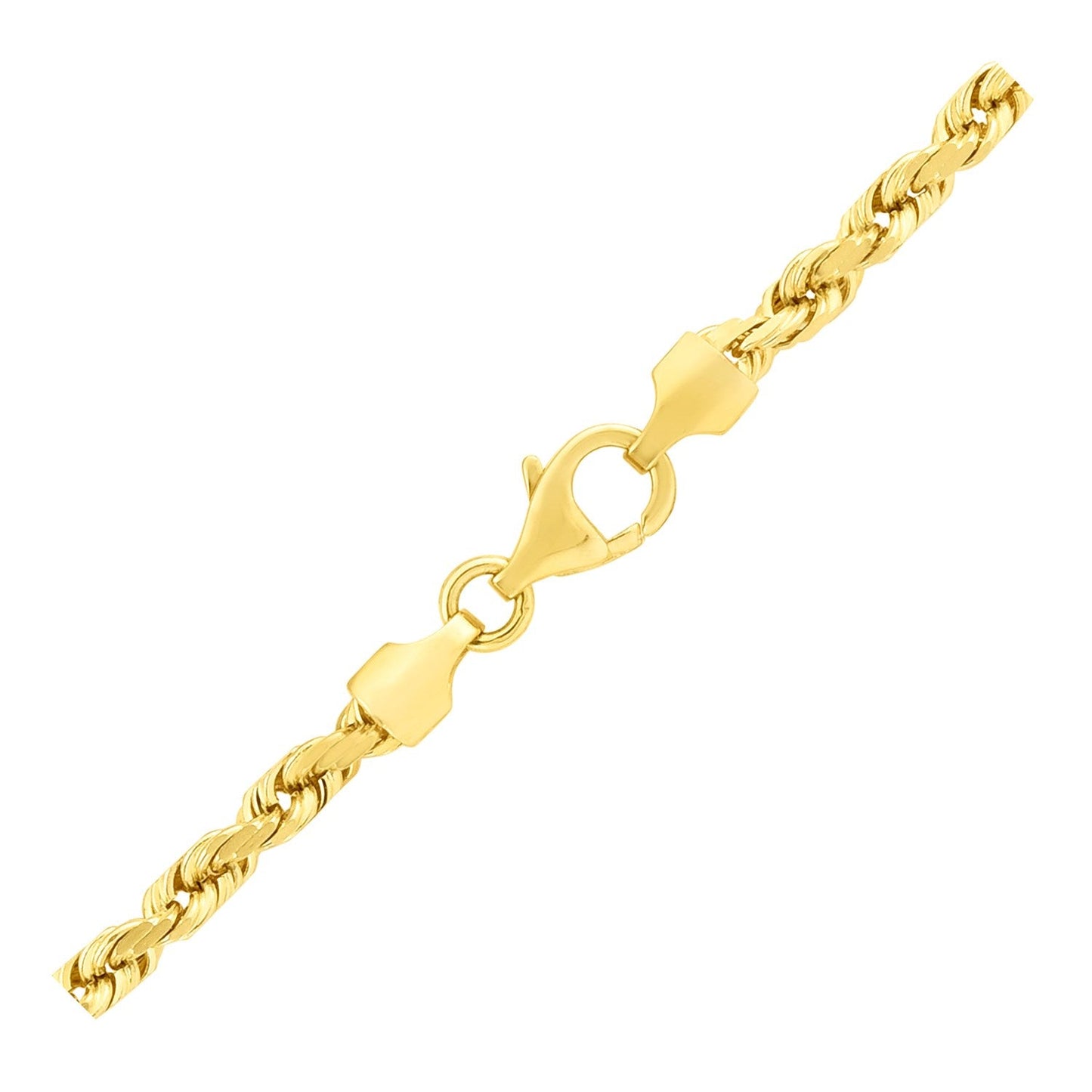 14k Yellow Gold Solid Diamond Cut Rope Chain (4.00 mm) - ThisandThatShoppe