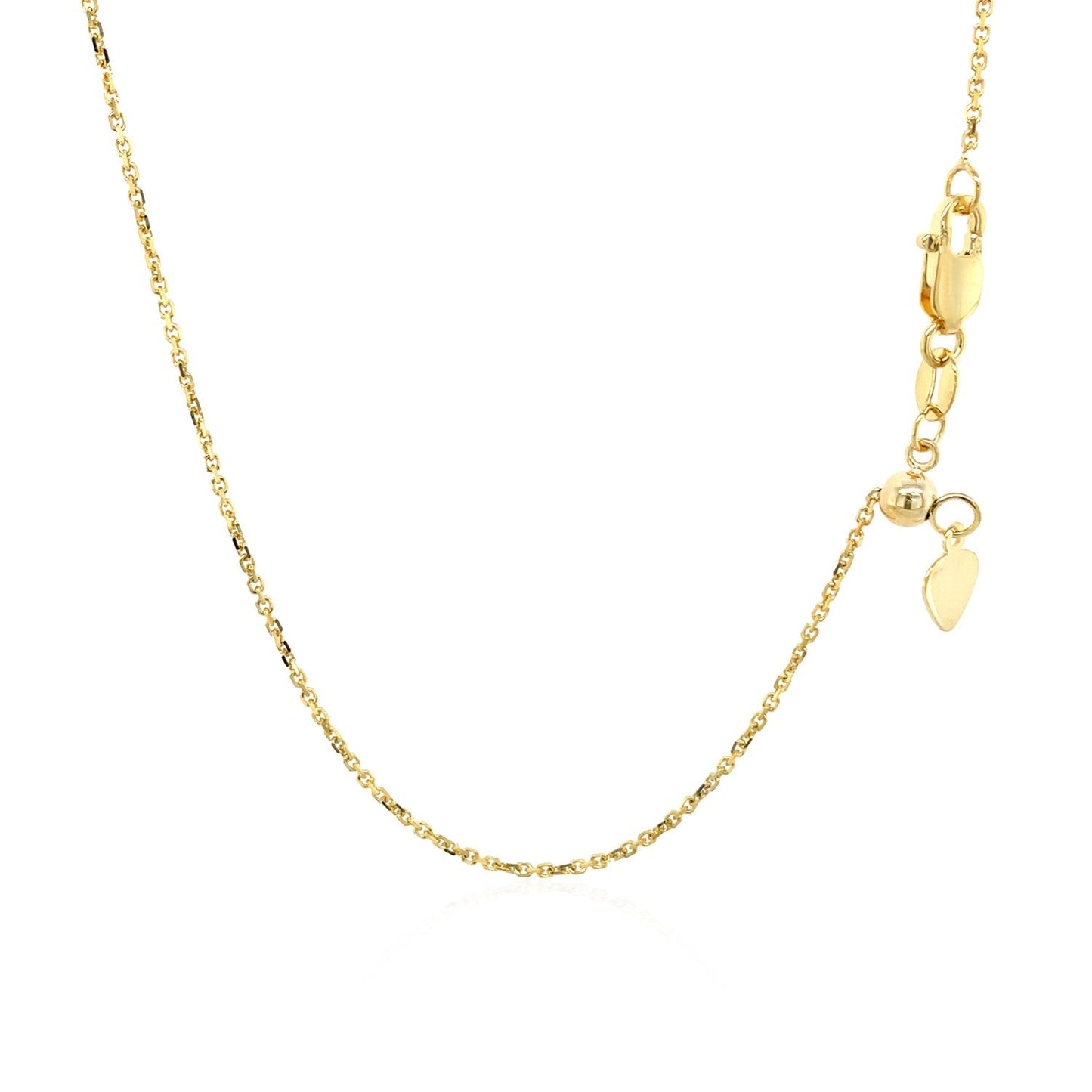 10k Yellow Gold Adjustable Cable Chain (1.10 mm) - ThisandThatShoppe