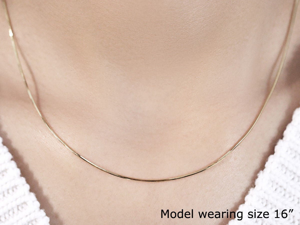 14k Yellow Gold Octagonal Shiny Snake Chain (0.85 mm) - ThisandThatShoppe