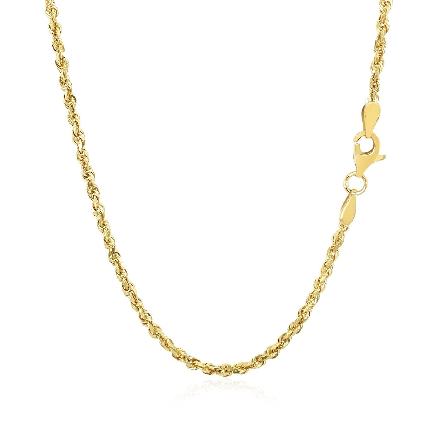 10k Yellow Gold Solid Diamond Cut Rope Chain (2.00 mm) - ThisandThatShoppe
