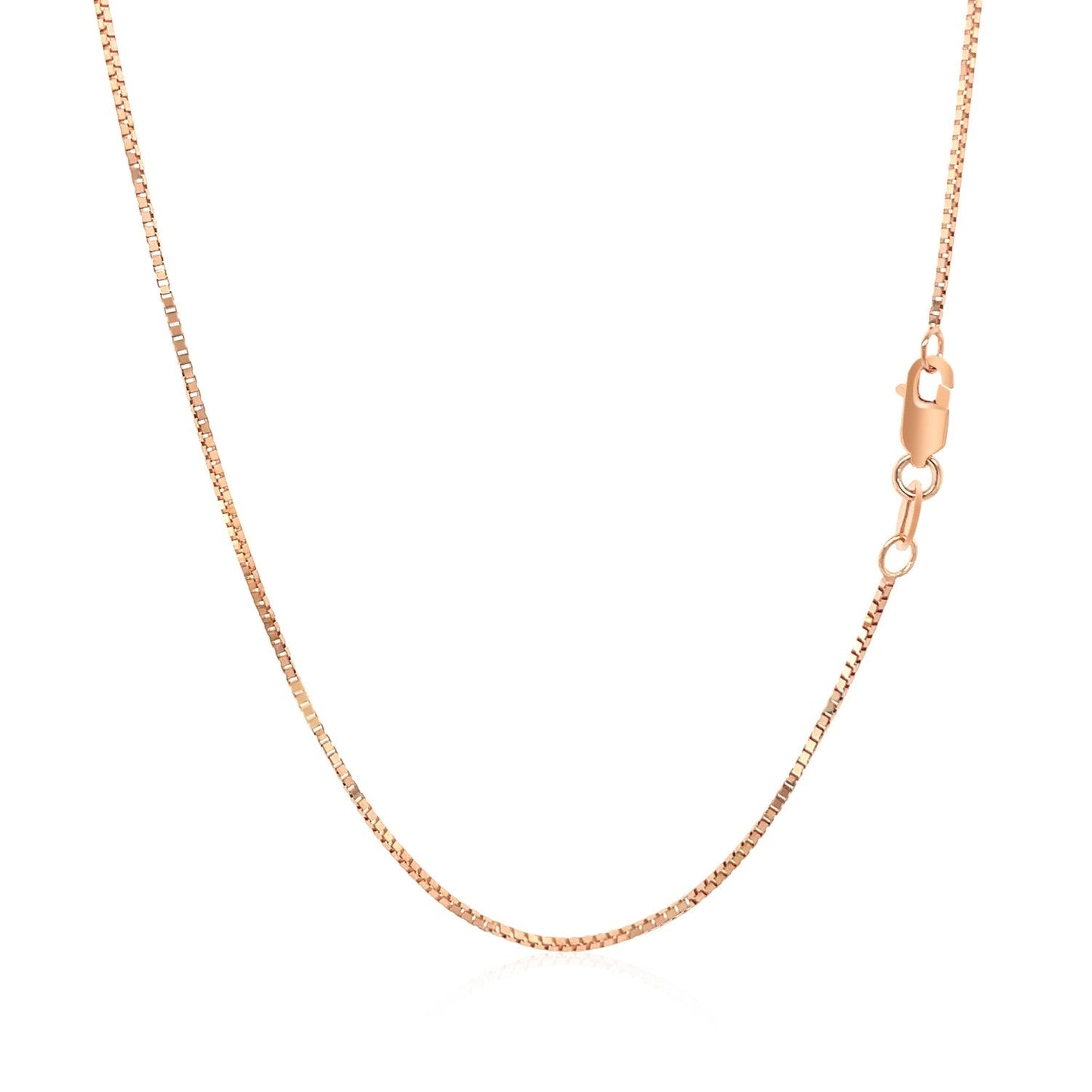 14k Rose Gold Classic Box Chain (0.73 mm) - ThisandThatShoppe