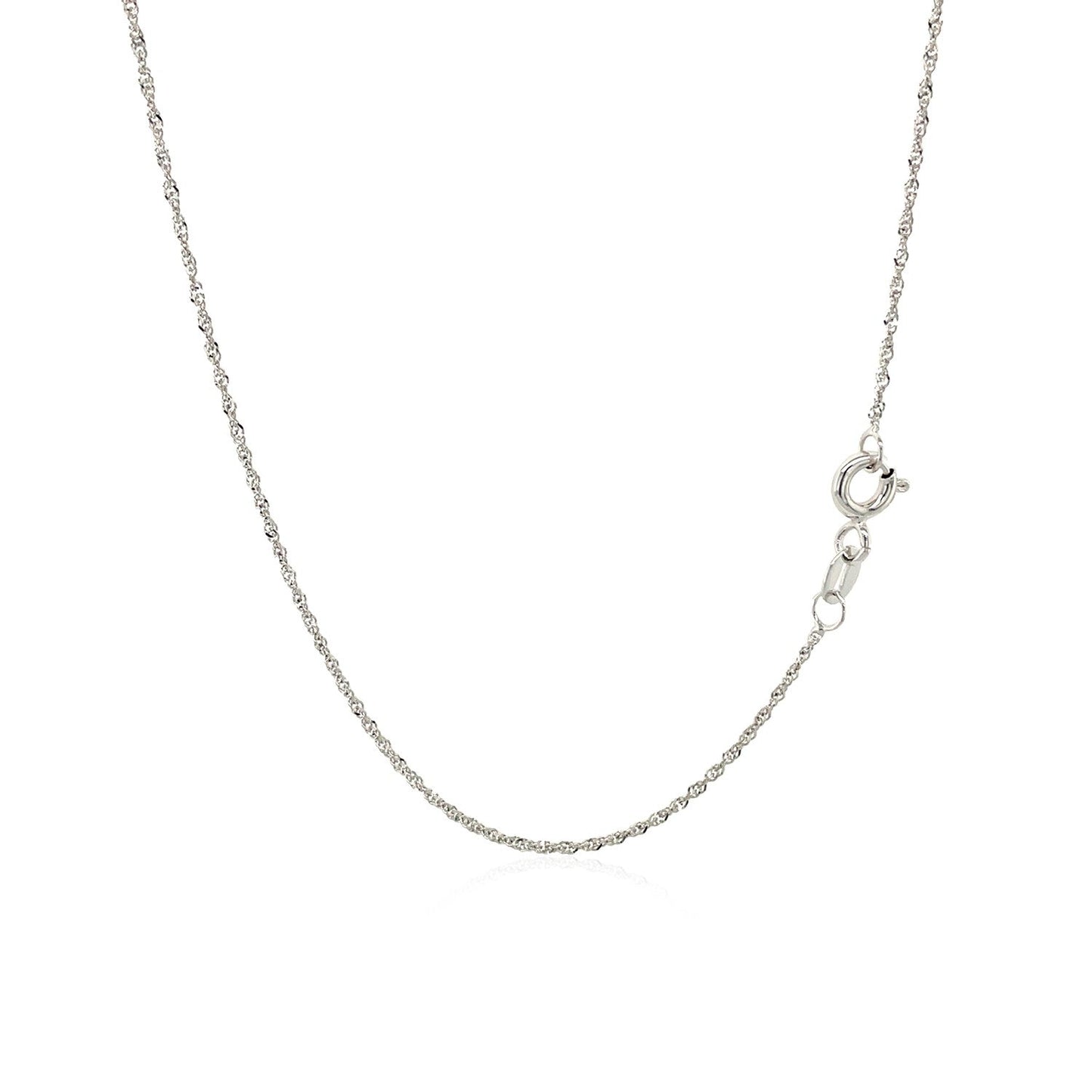 10k White Gold Singapore Chain (1.10 mm) - ThisandThatShoppe