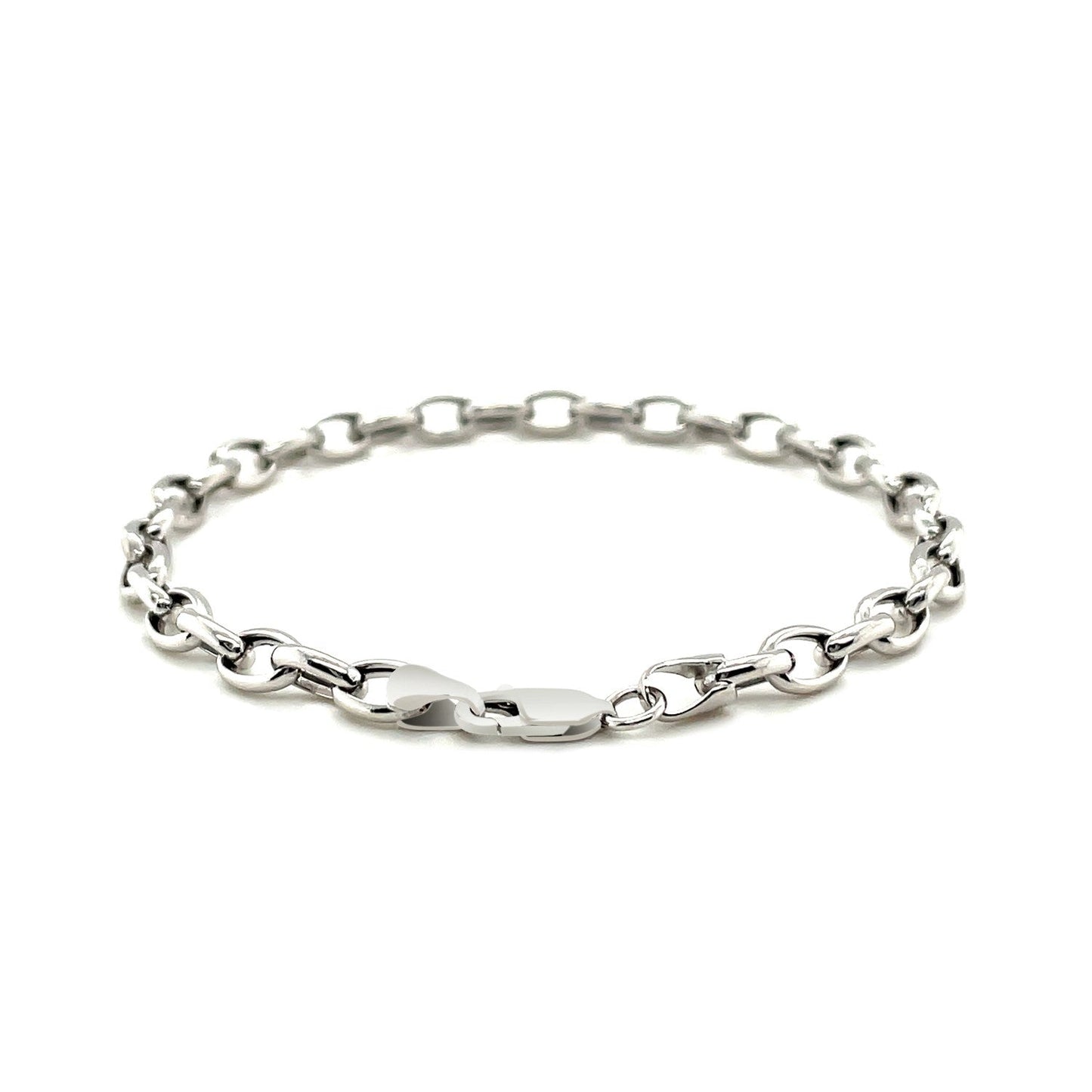 14k White Gold Oval Rolo Bracelet (4.60 mm)