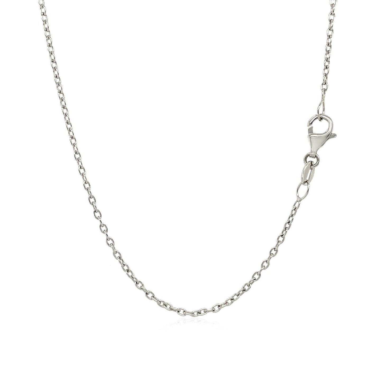 14k White Gold Round Cable Link Chain (1.50 mm) - ThisandThatShoppe