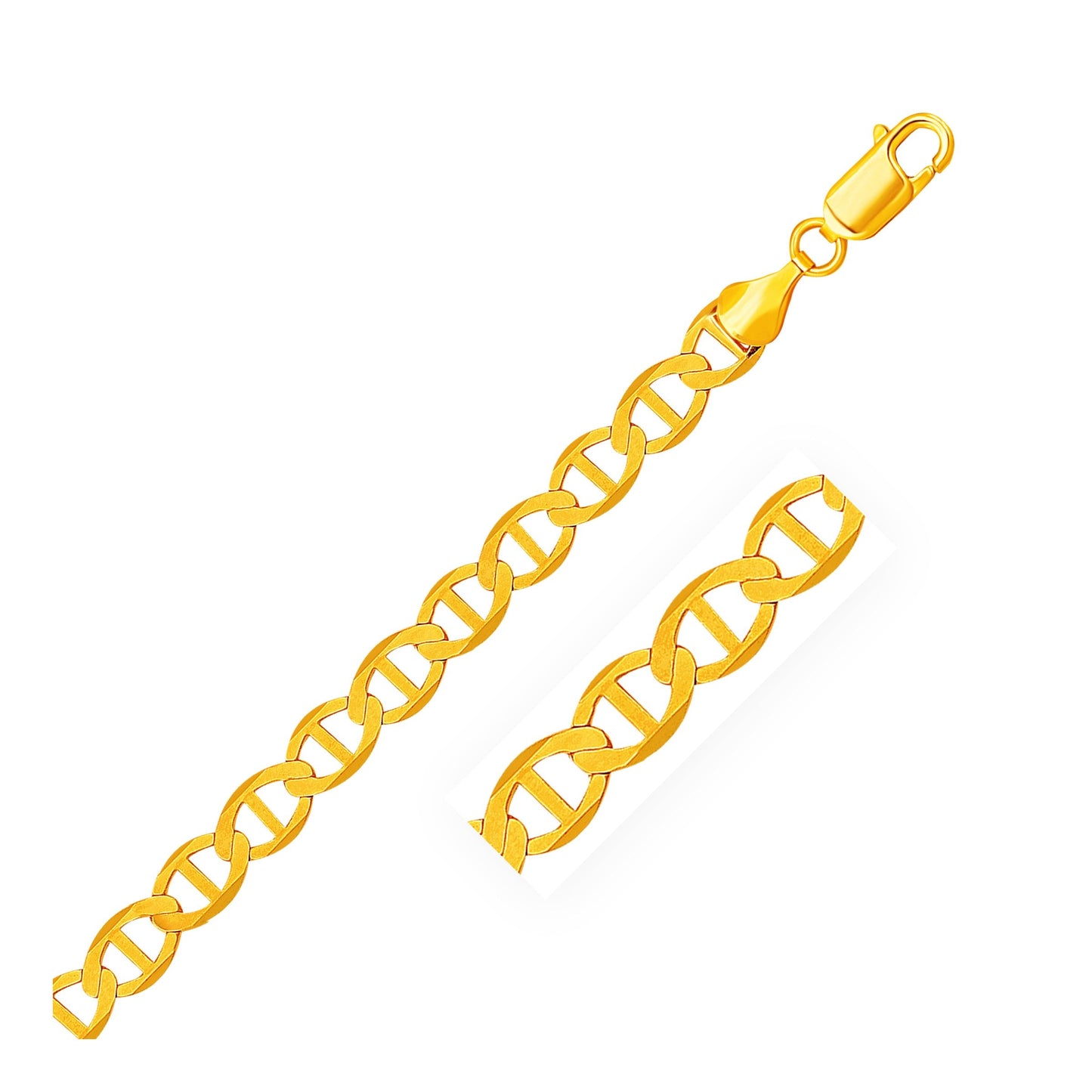 6.3mm 14k Yellow Gold Mariner Link Bracelet - ThisandThatShoppe