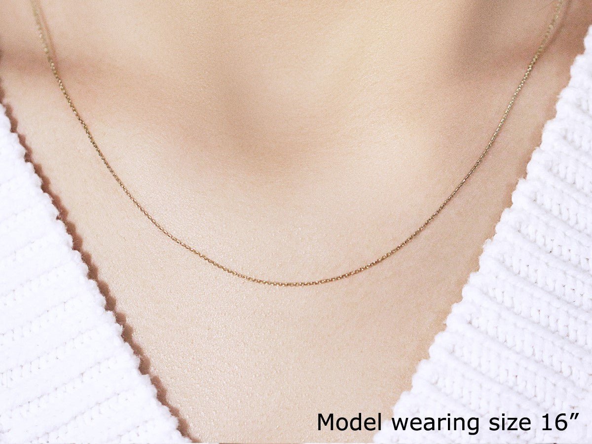 14k Yellow Gold Cable Link Chain (0.50 mm) - ThisandThatShoppe