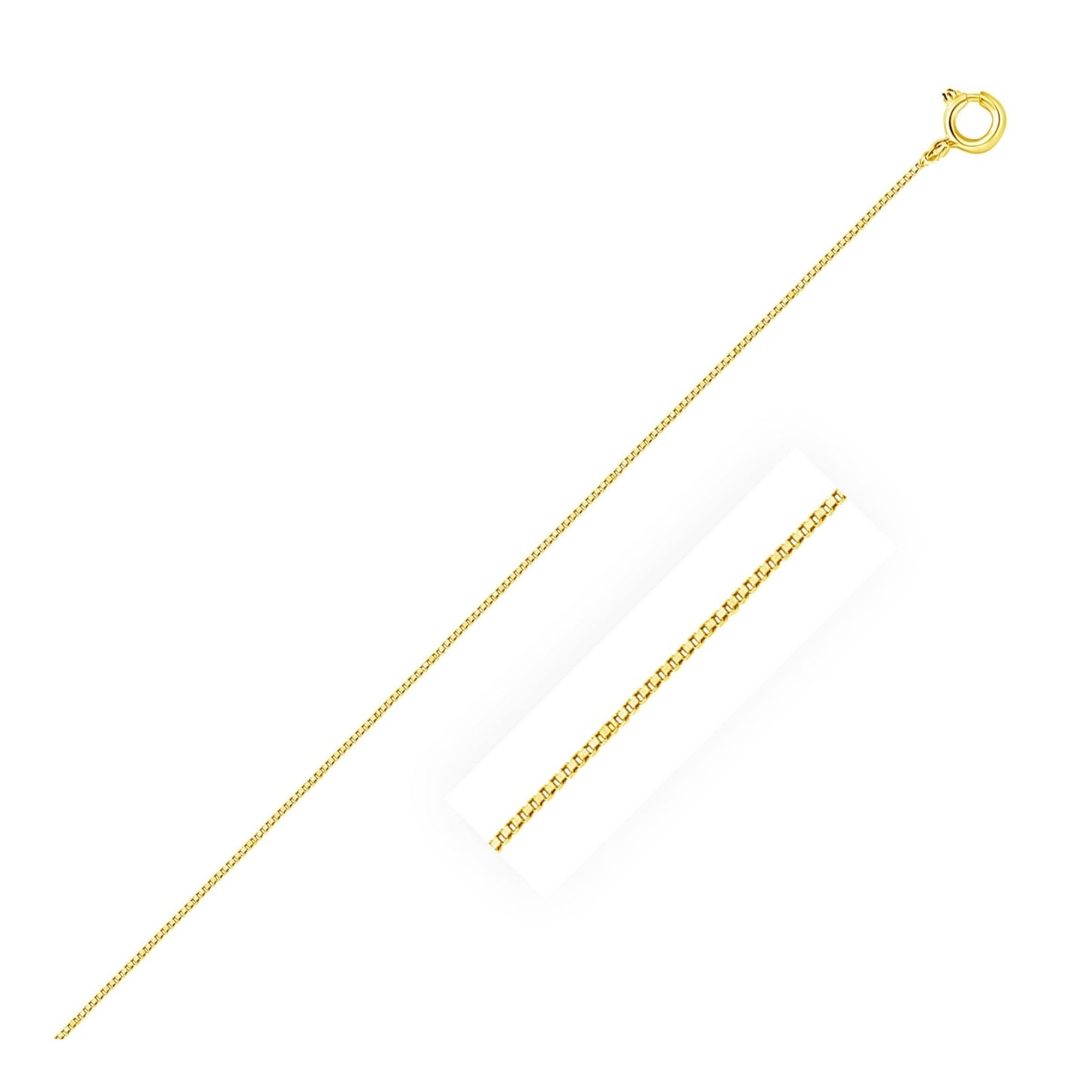 14k Yellow Gold Classic Box Chain 0.45 mm - ThisandThatShoppe