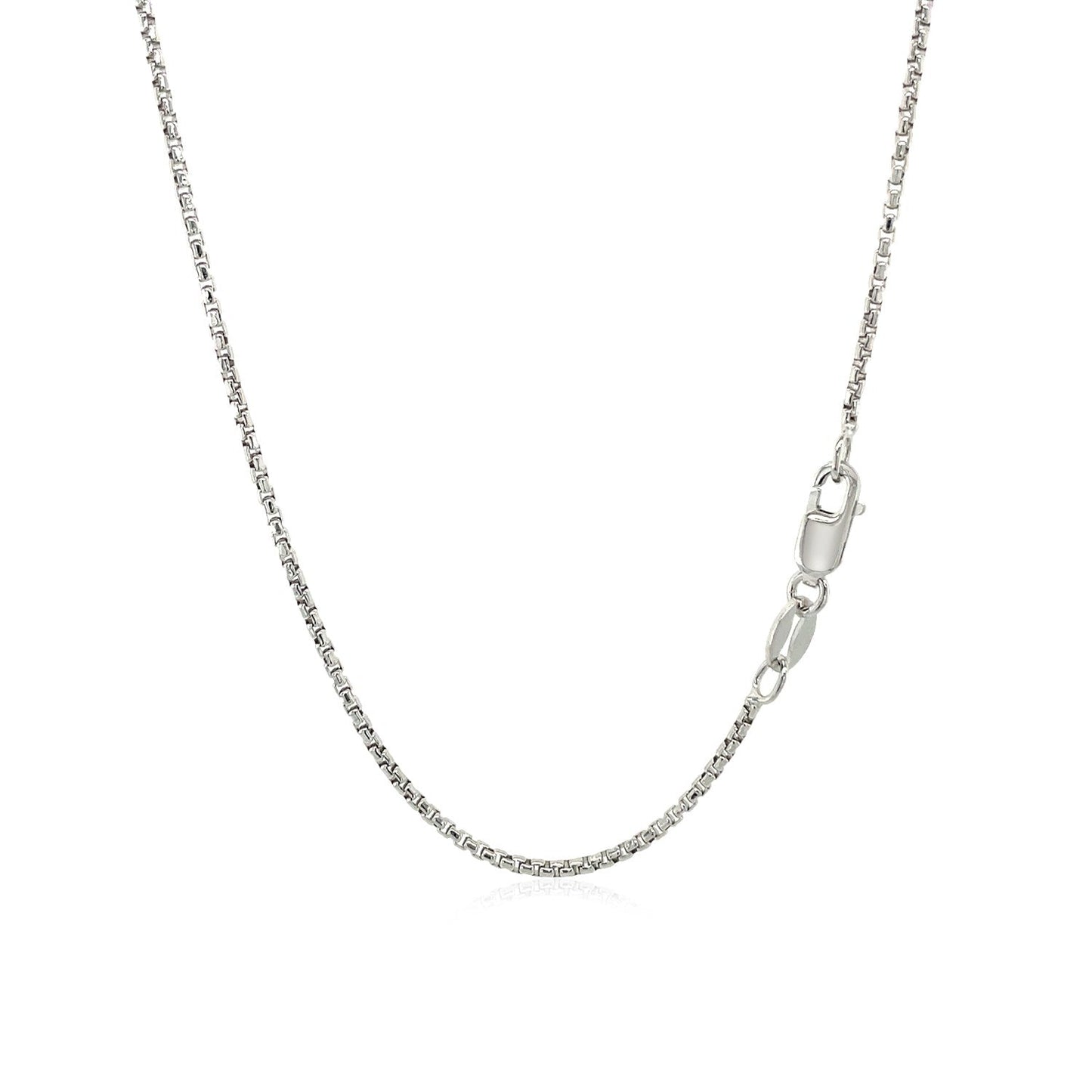 14k White Gold Round Box Chain (1.30 mm) - ThisandThatShoppe