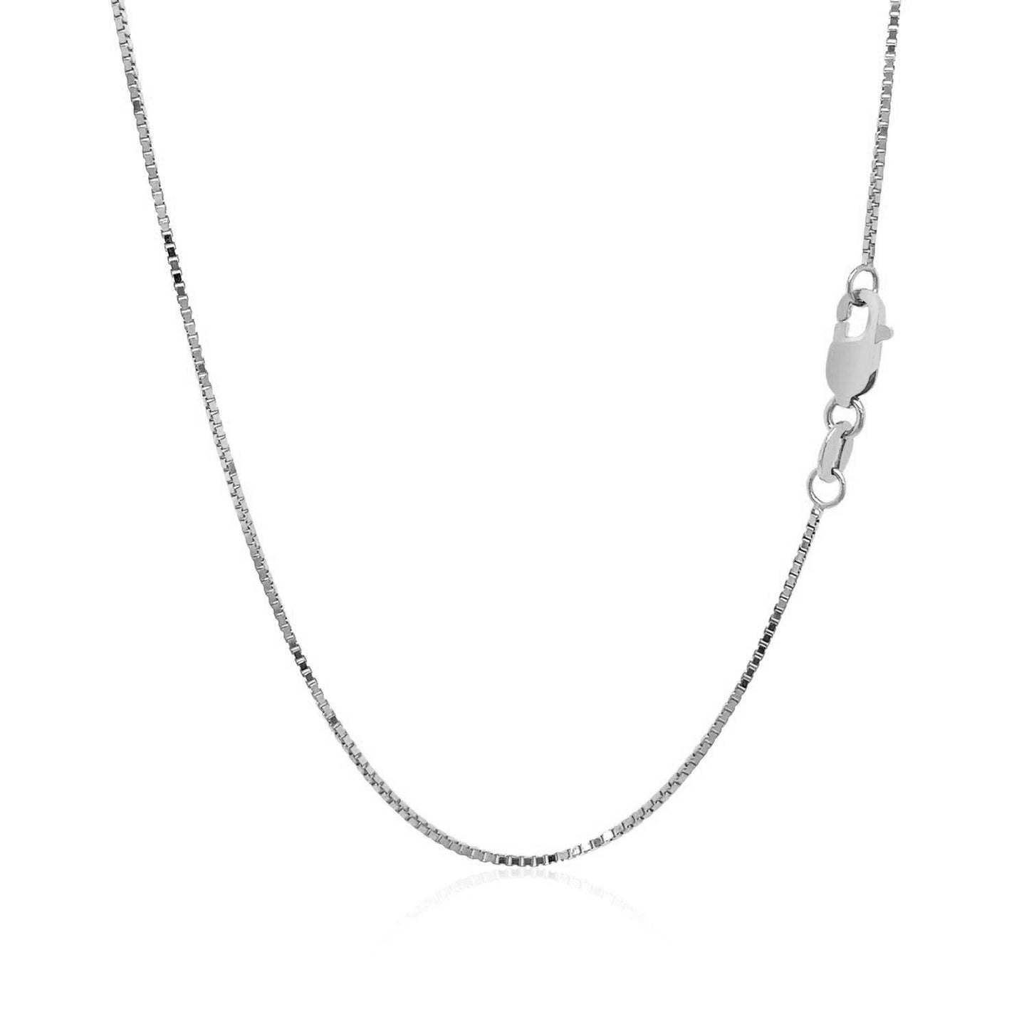18k White Gold Box Chain 0.8mm (0.78 mm) - ThisandThatShoppe