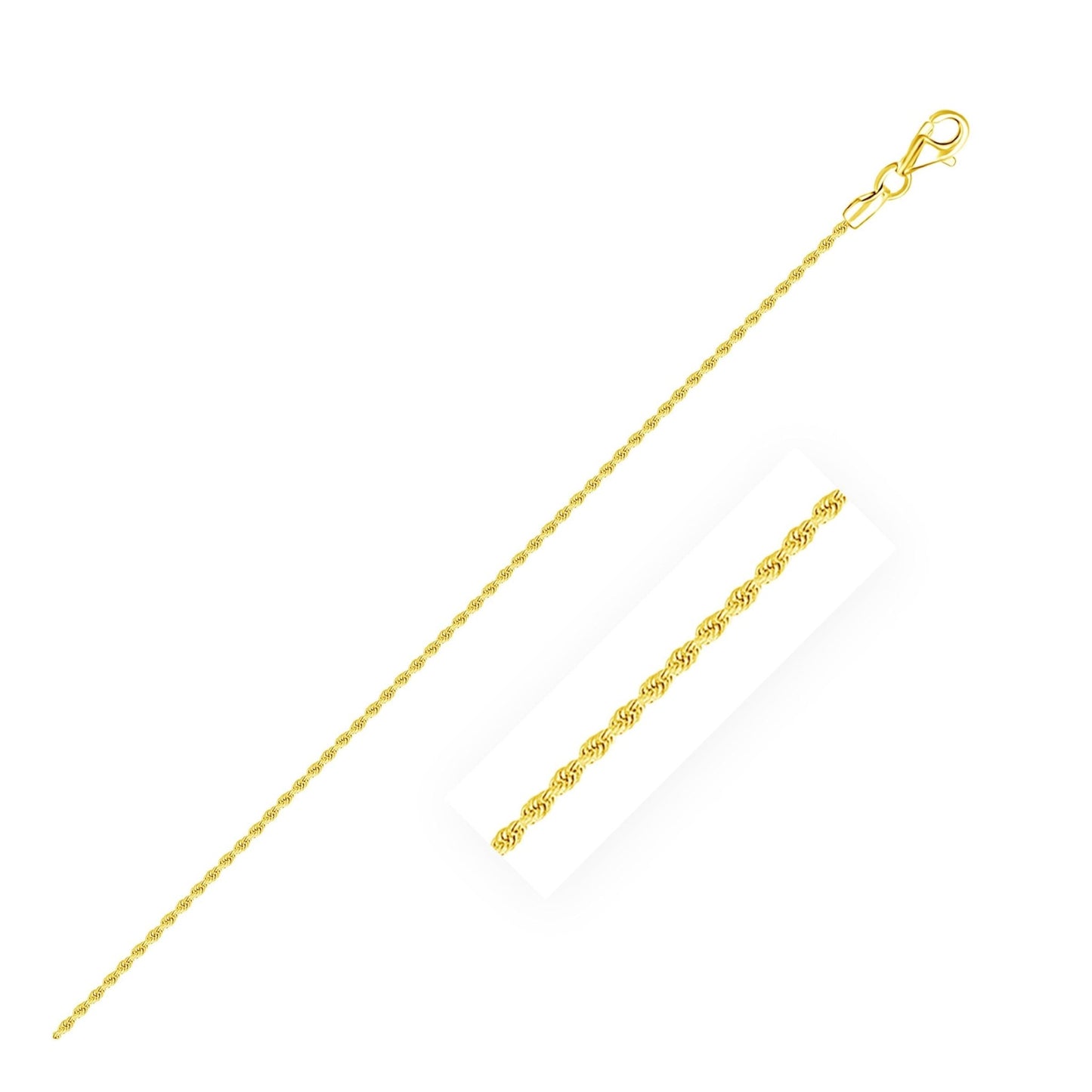 14k Yellow Gold Solid Diamond Cut Rope Bracelet 1.5mm - ThisandThatShoppe